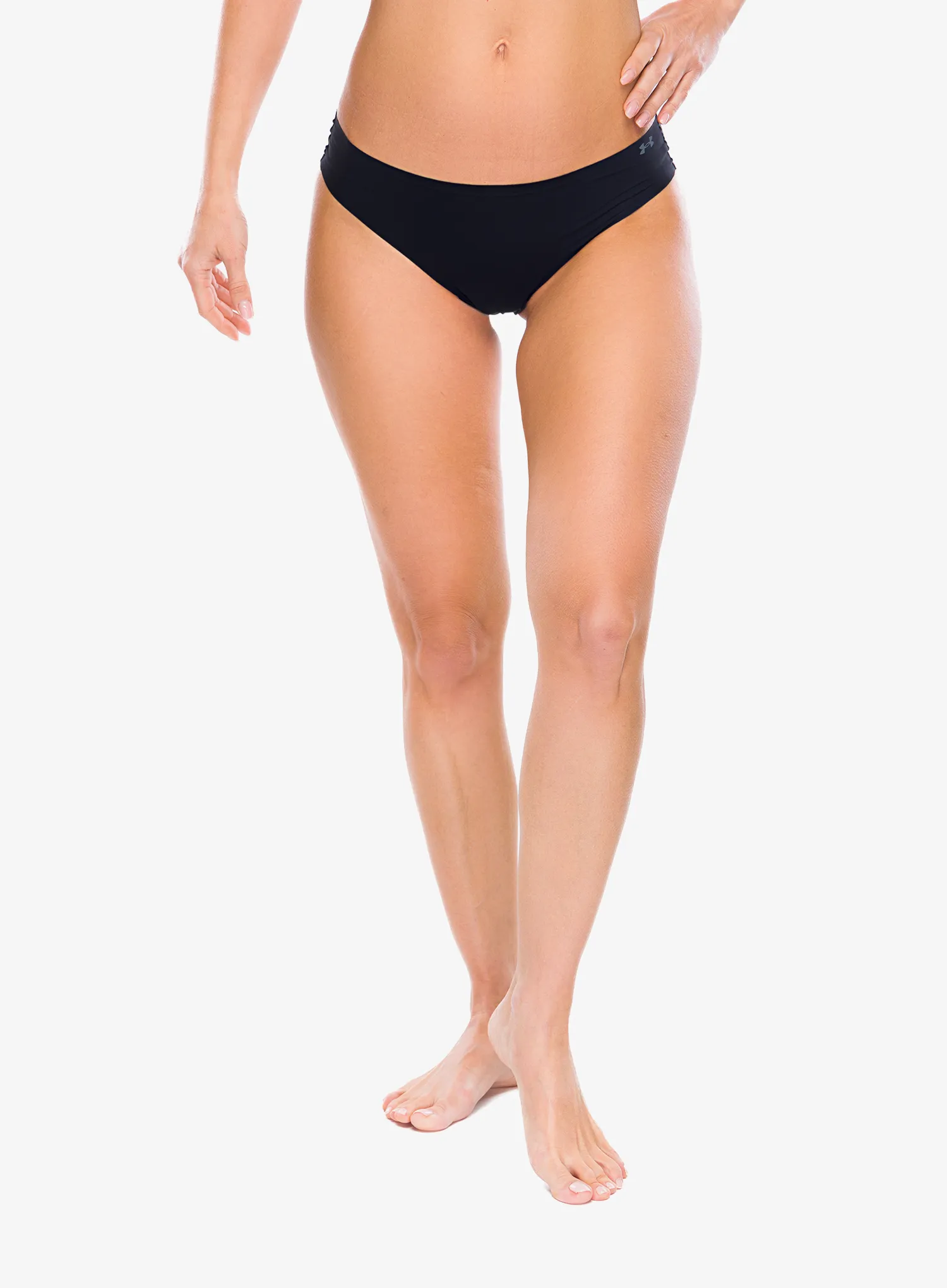 Ženske spodnjice Under Armour UA Pure Stretch No Show Bikini 3 Pack - black/black/steel