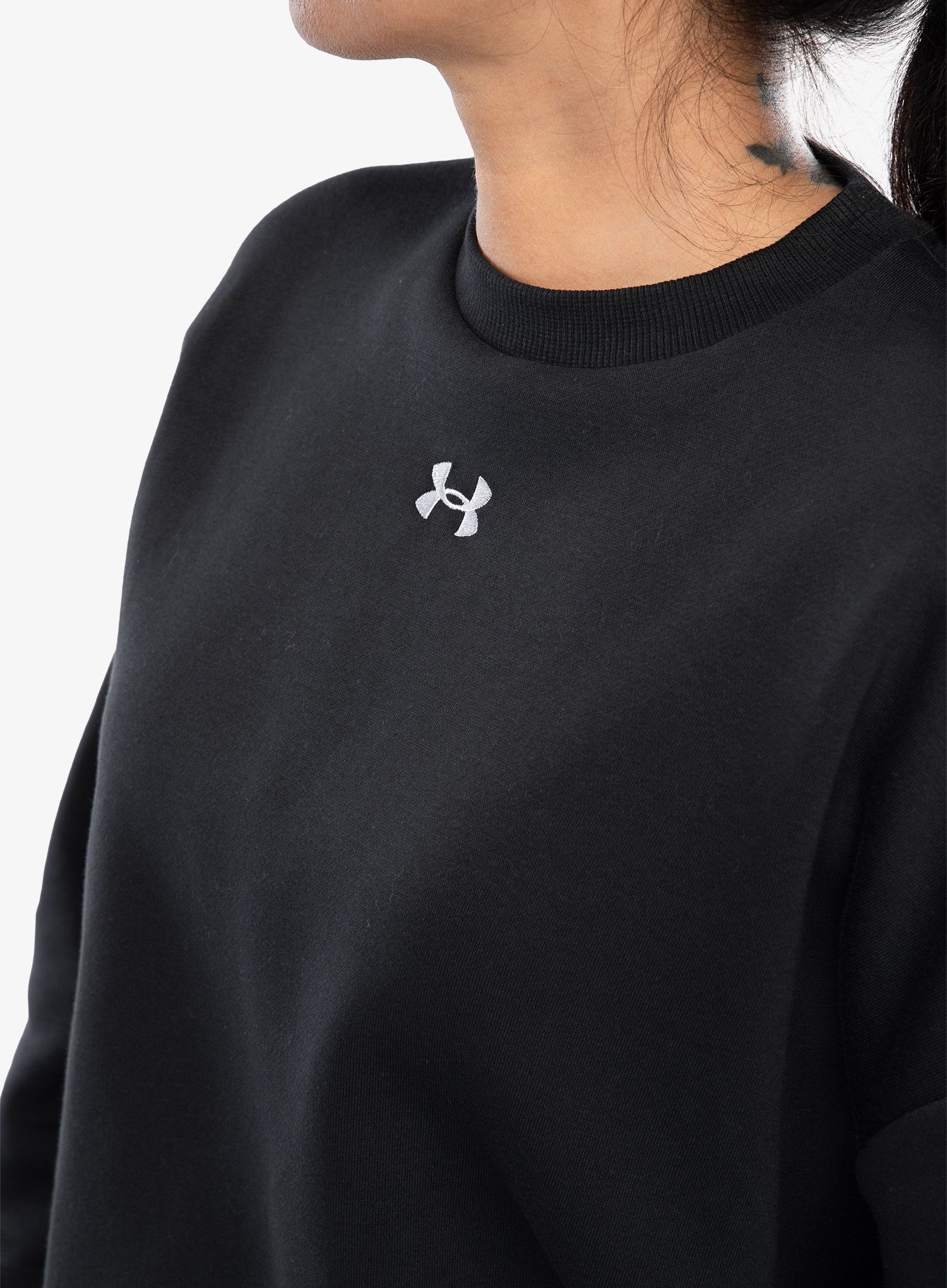 Ženska jopica Under Armour UA Rival Fleece Oversized Crew - black/white