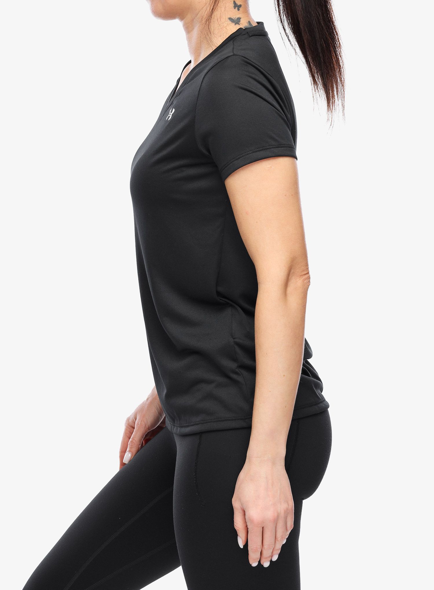Ženska športna majica Under Armour UA Tech V-Neck SS - black/white