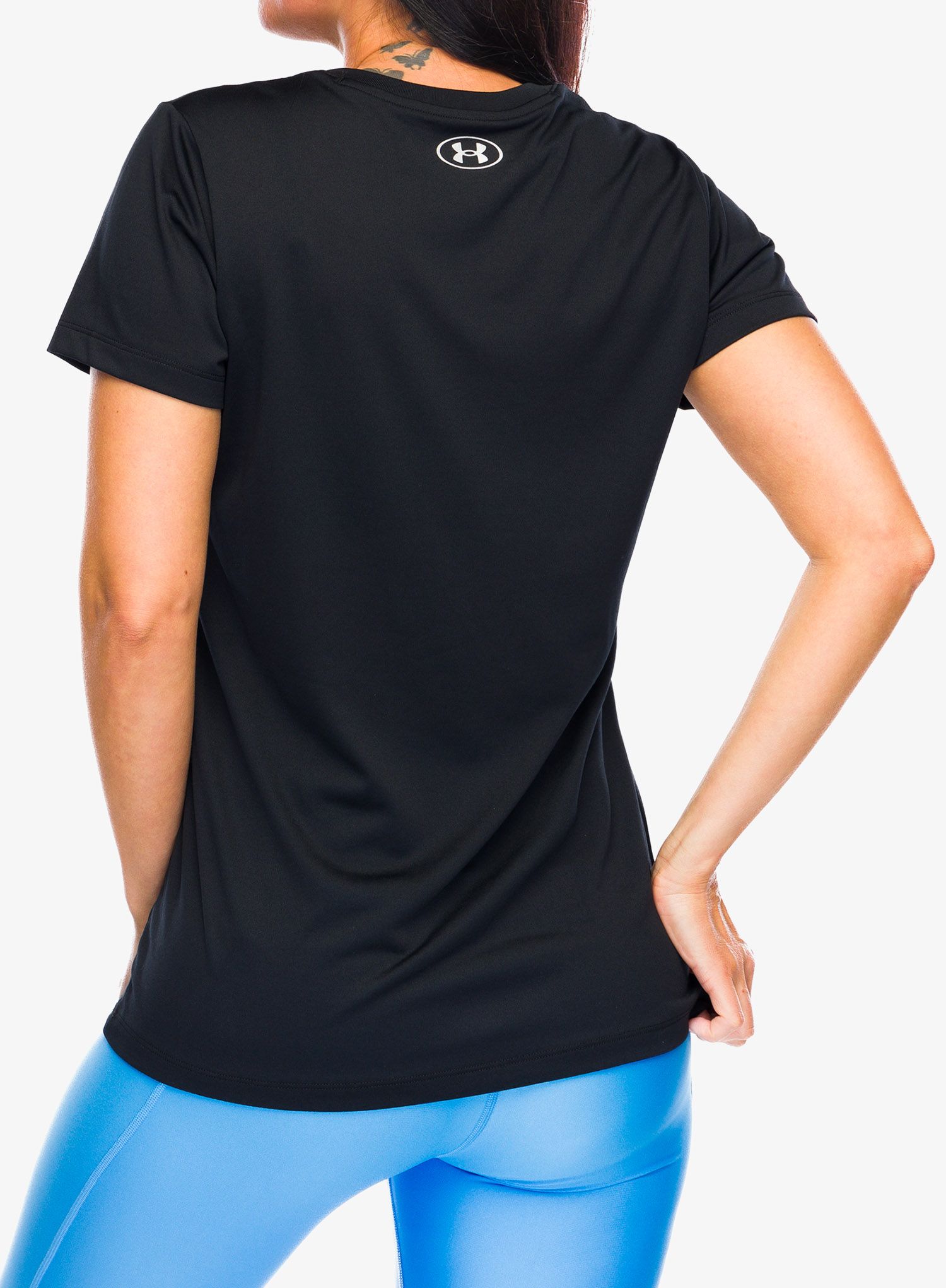 Ženska majica Under Armour UA Tech V-Neck - black/metallic silver