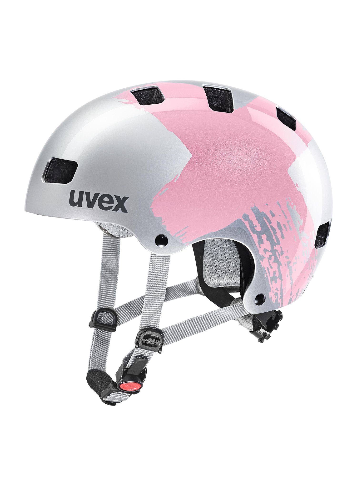 Kolesarska čelada za otroke Uvex Kid 3 - silver/rose