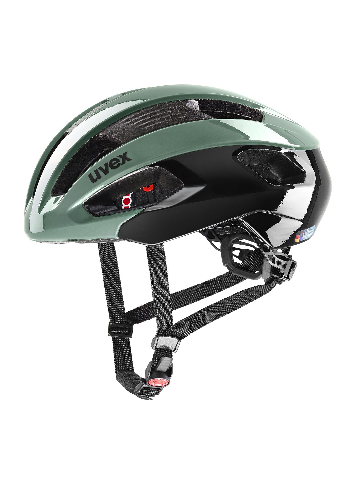 Cestna kolesarska čelada Uvex Rise - moss green/black