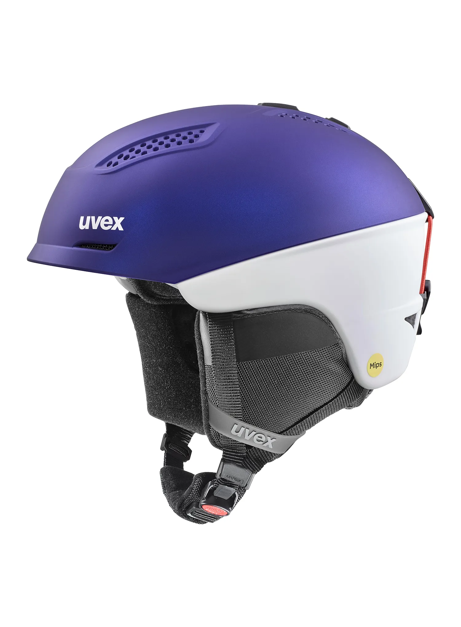 Smučarska čelada Uvex Ultra Mips - purple bash/white matt