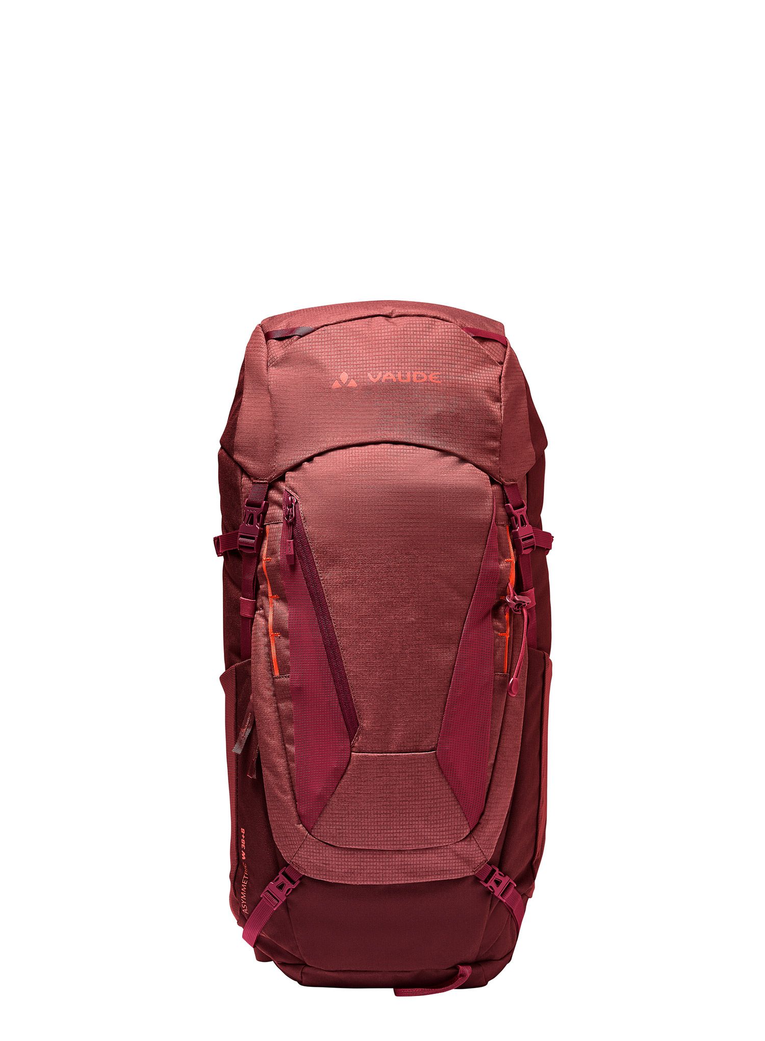 Ženski pohodniški nahrbtnik Vaude Asymmetric 38+8 - dark cherry