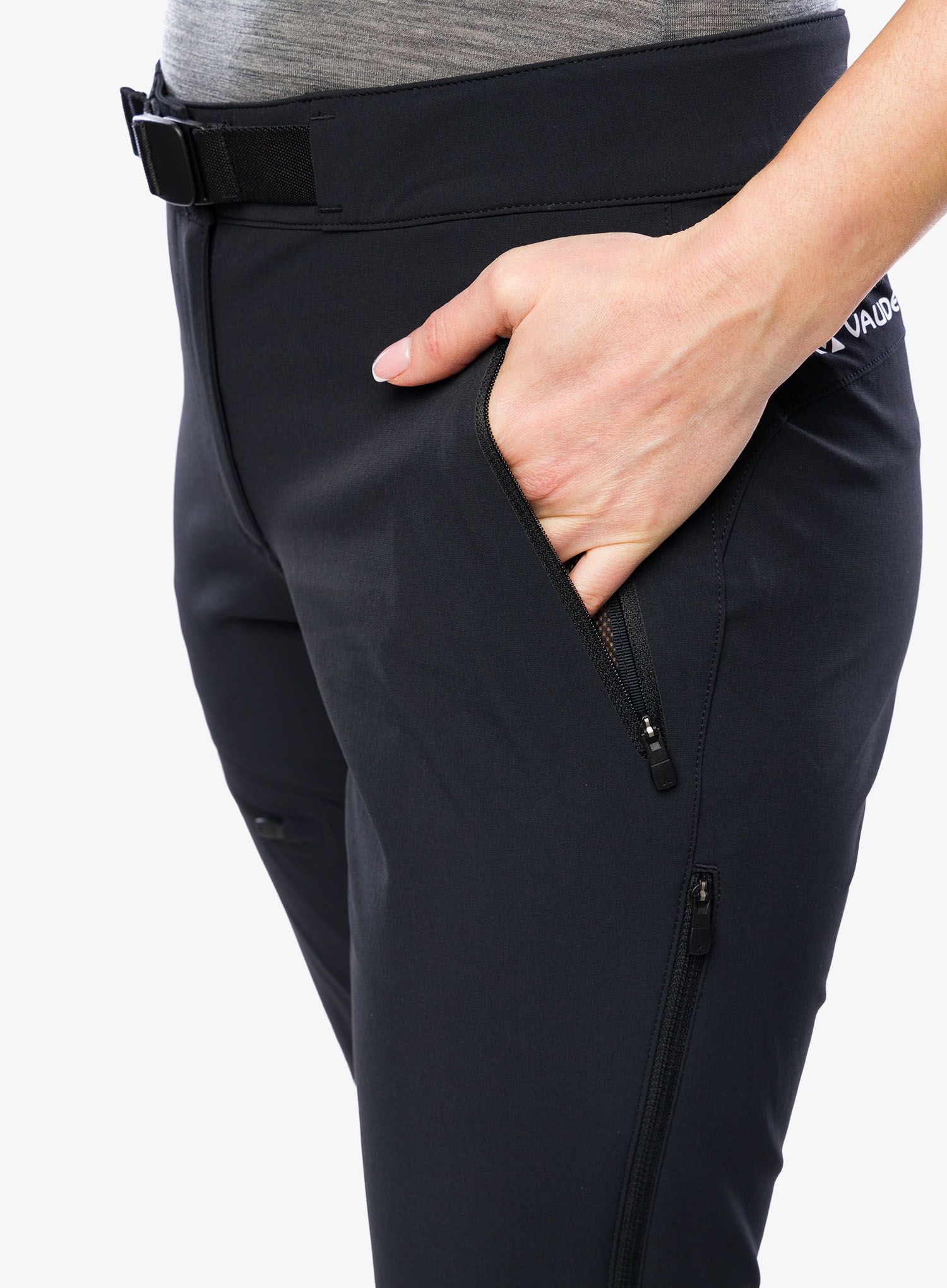 Ženske softshell hlače Vaude Badile Pants II - black/black