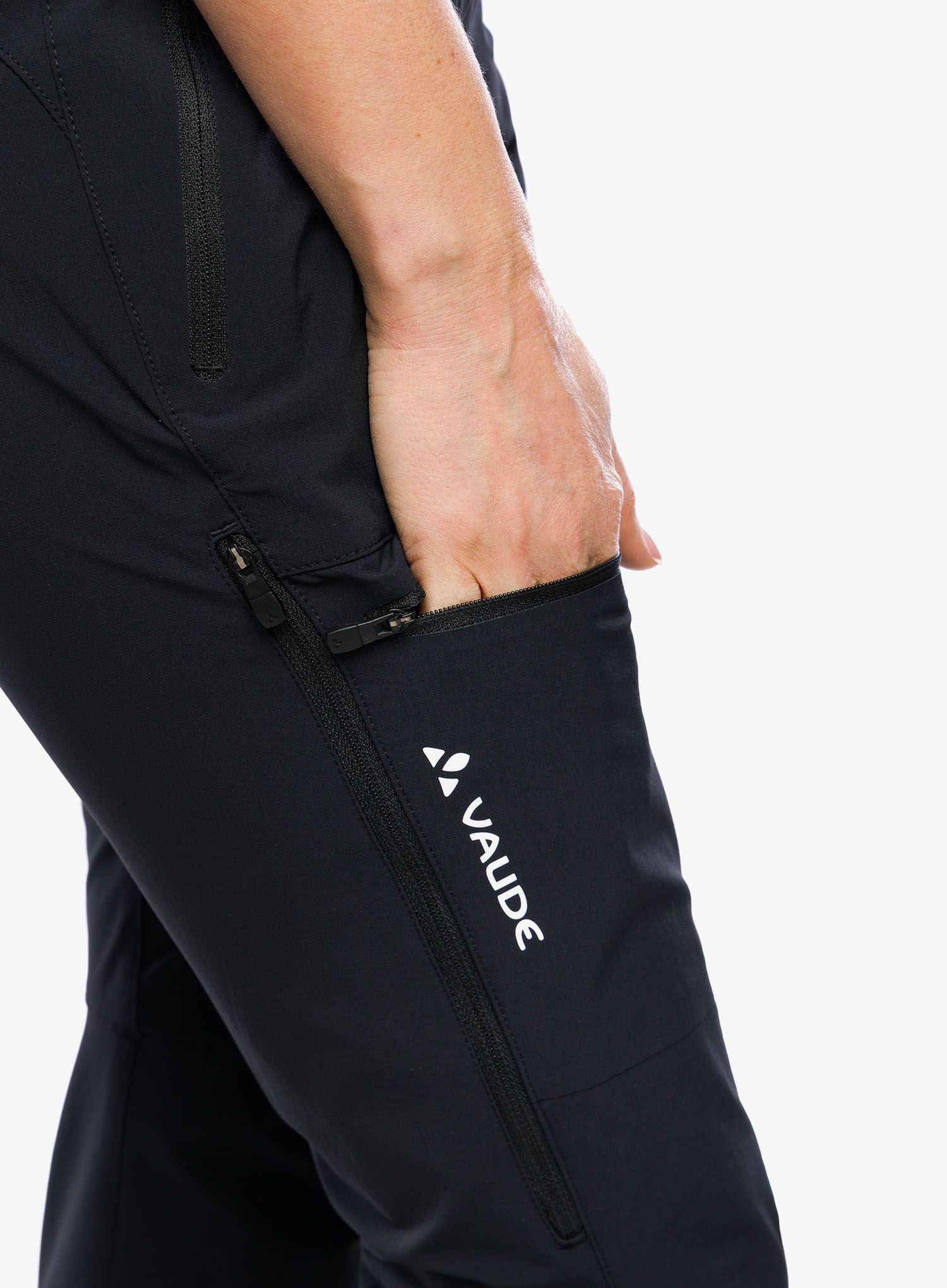 Ženske softshell hlače Vaude Badile Pants II - black/black