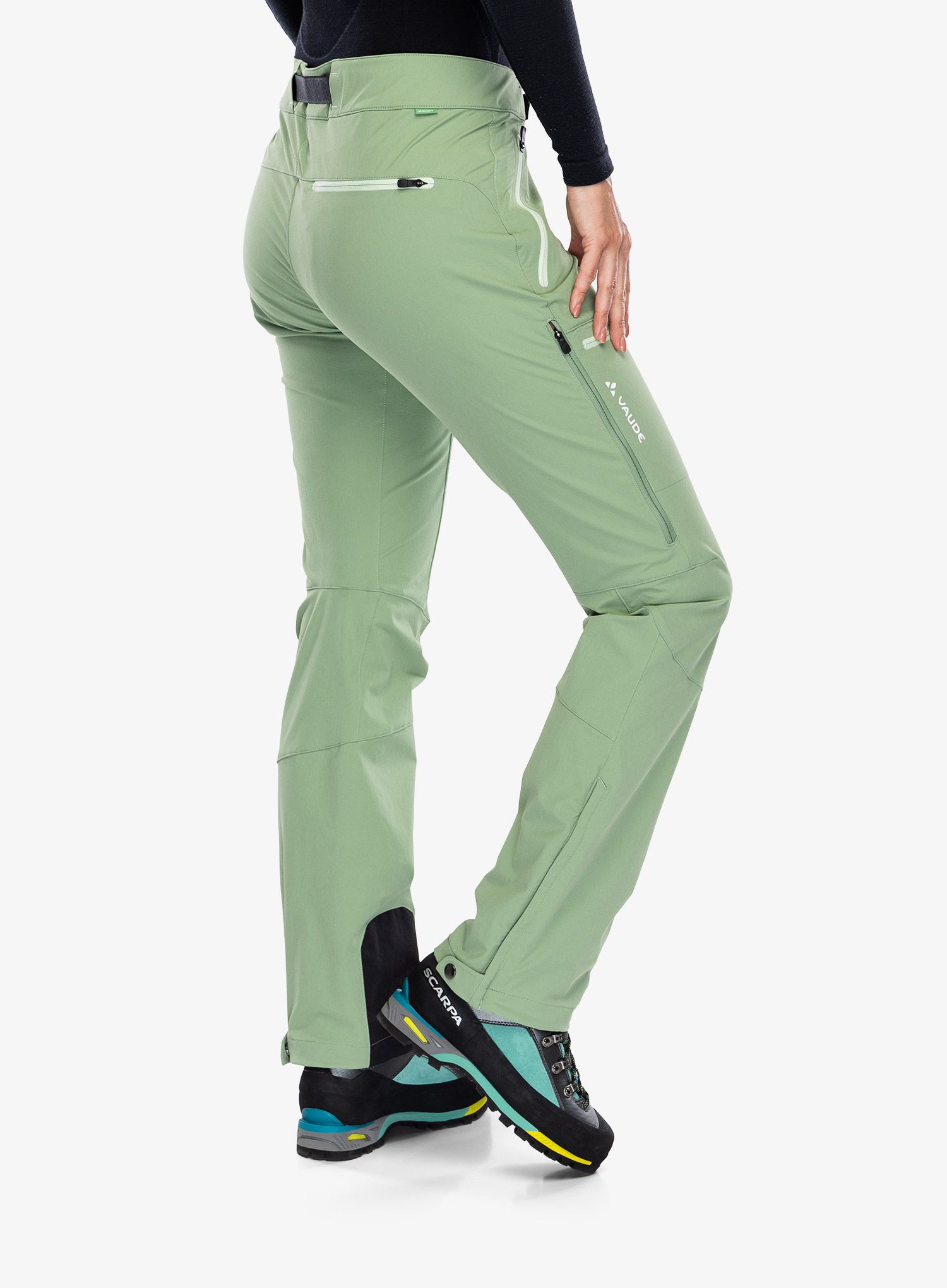 Ženske softshell hlače Vaude Badile Pants II - willow green