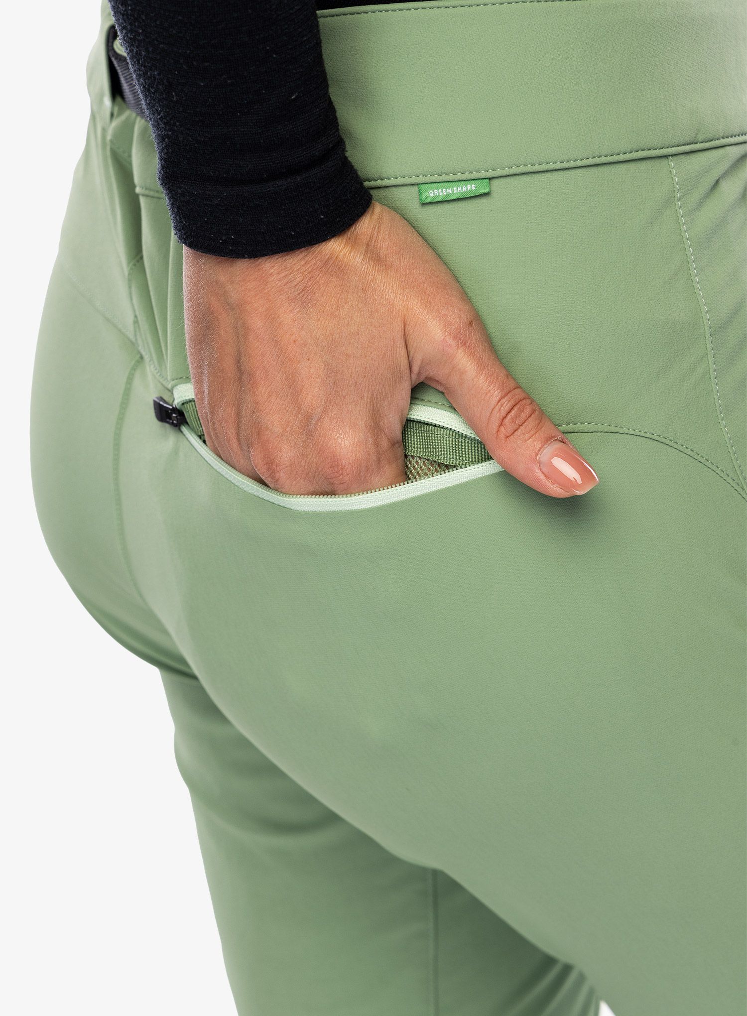 Ženske softshell hlače Vaude Badile Pants II - willow green