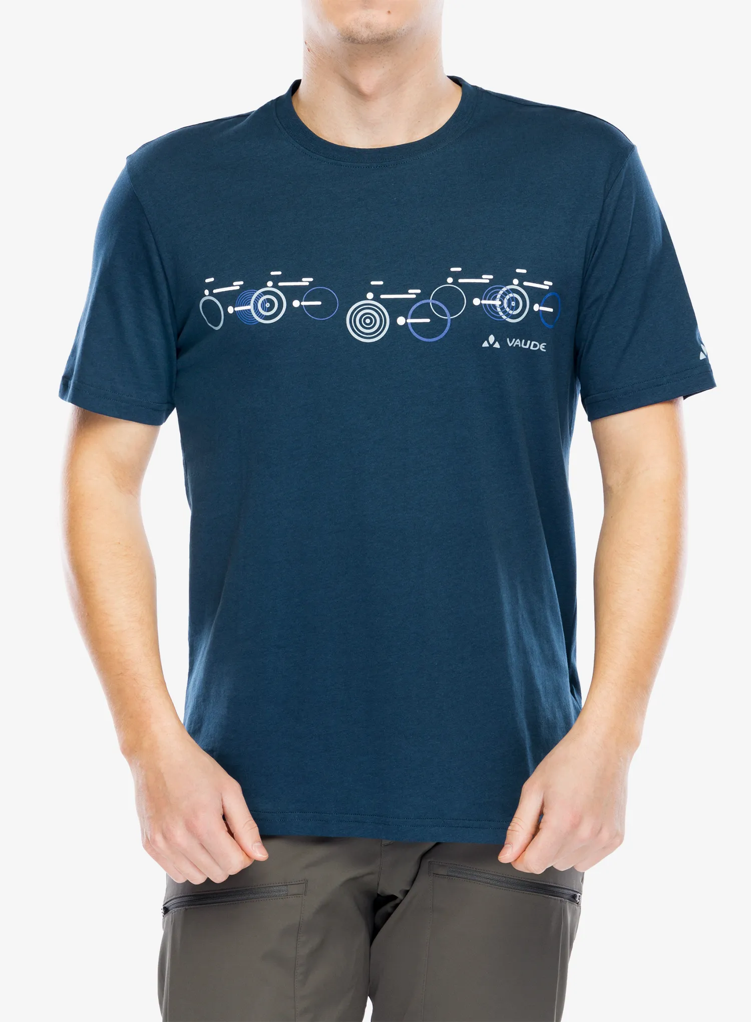 Bombažna majica Vaude Cyclist T-Shirt V - dark sea uni