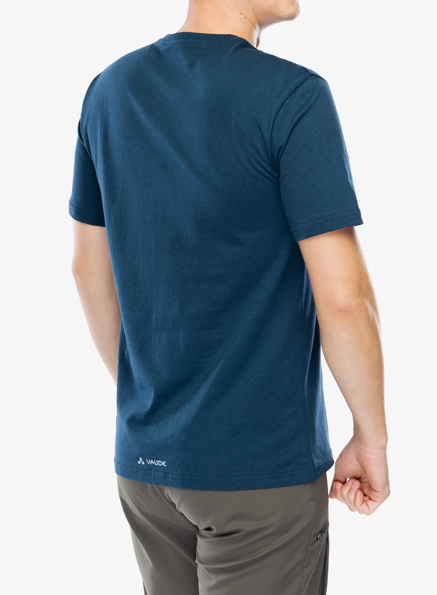 Bombažna majica Vaude Cyclist T-Shirt V - dark sea uni