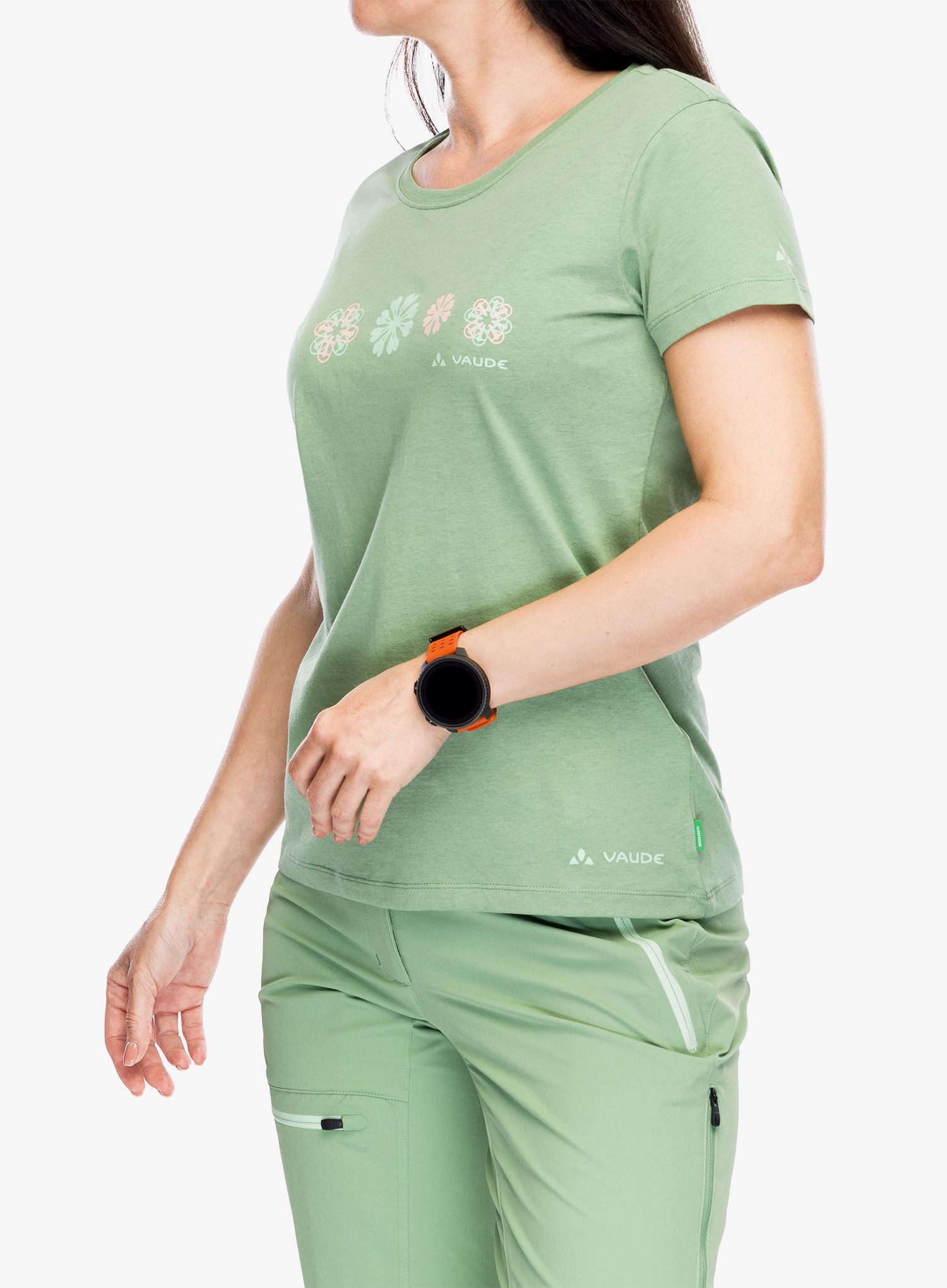 Ženska majica s potiskom Vaude Cyclist T-Shirt V - willow green uni