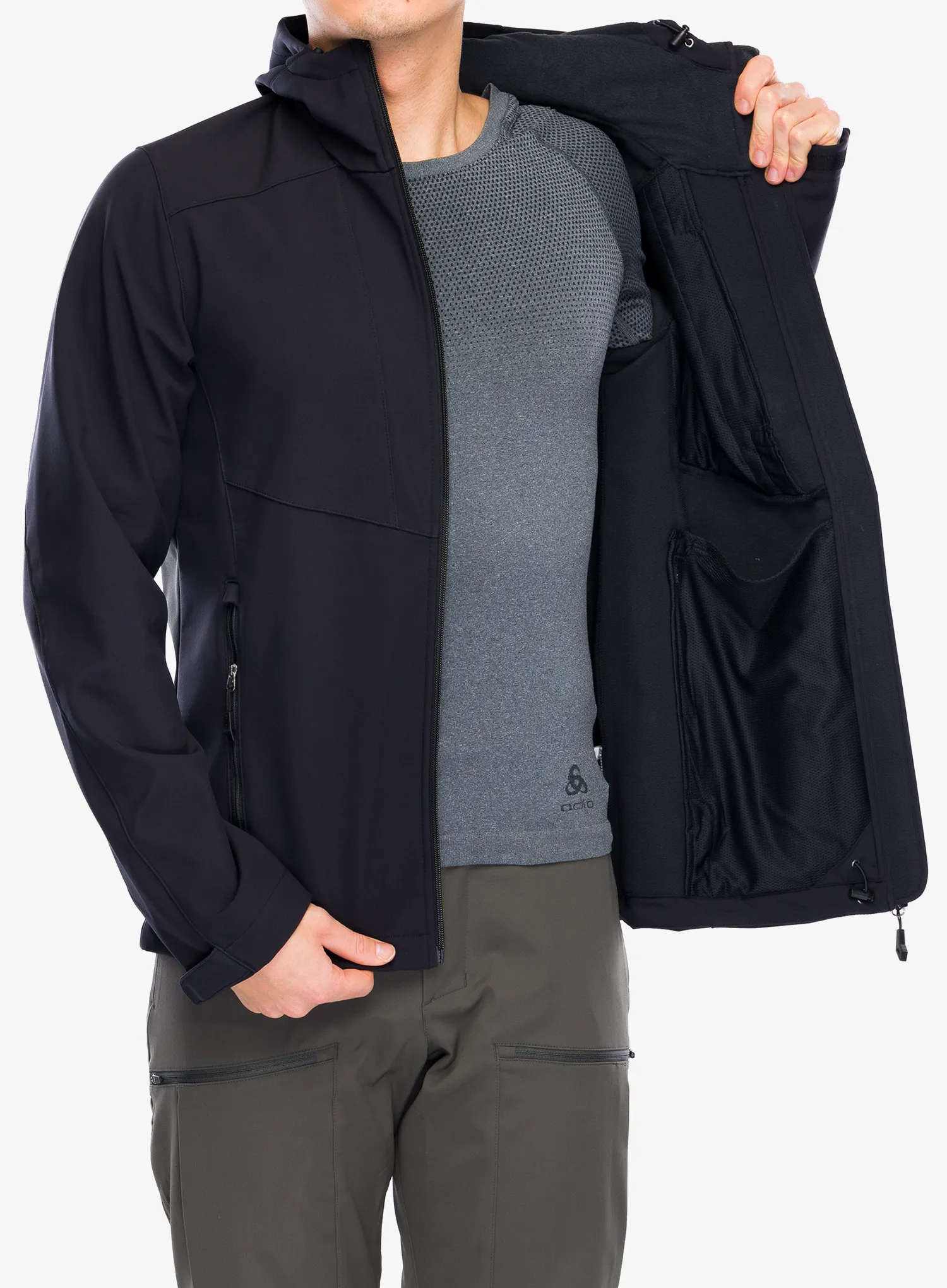 Softshell jakna Vaude Cyclone Hooded Jacket - black
