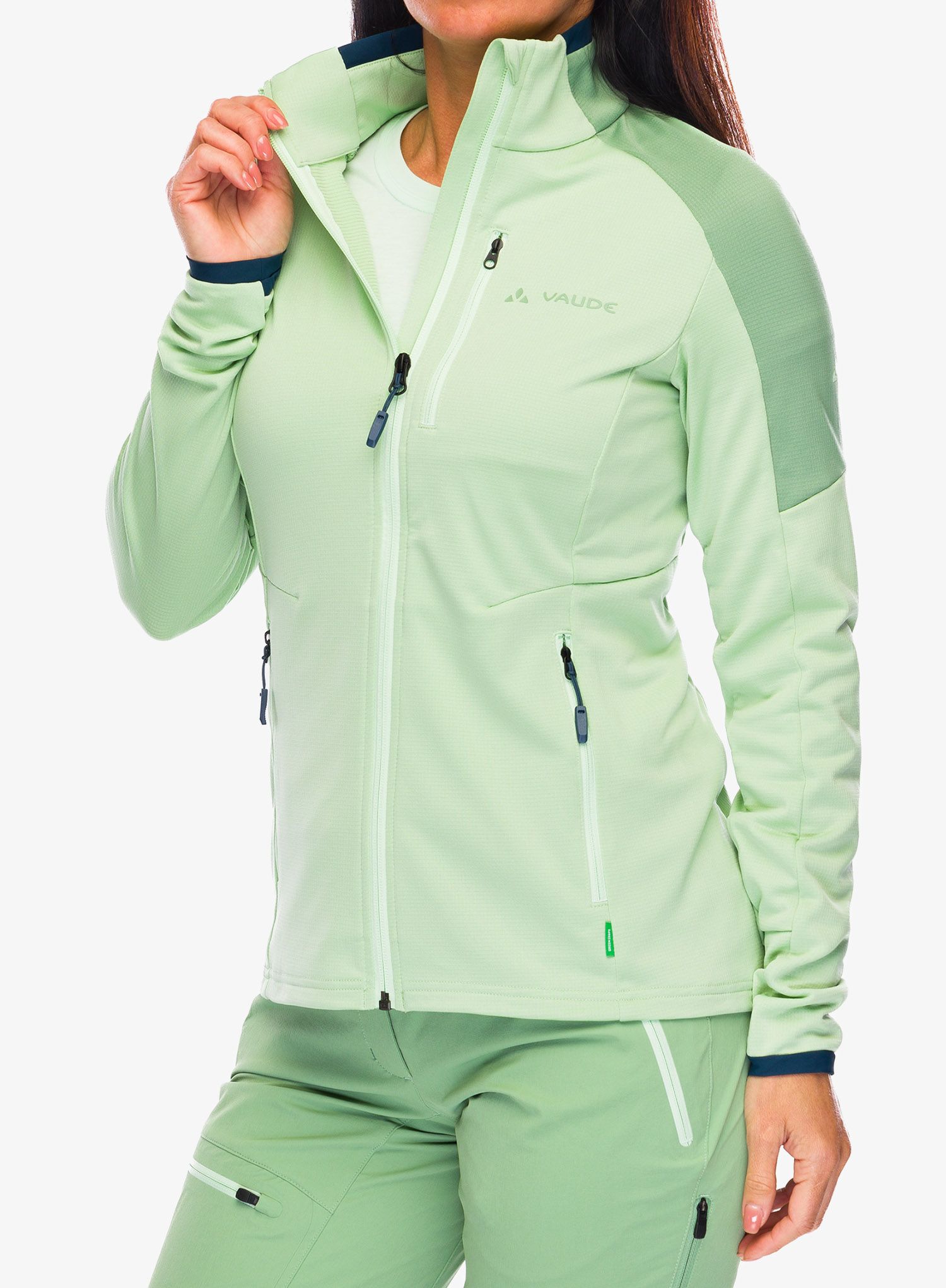 Ženski flis Vaude Elope Fleece Jacket II - aloe vera