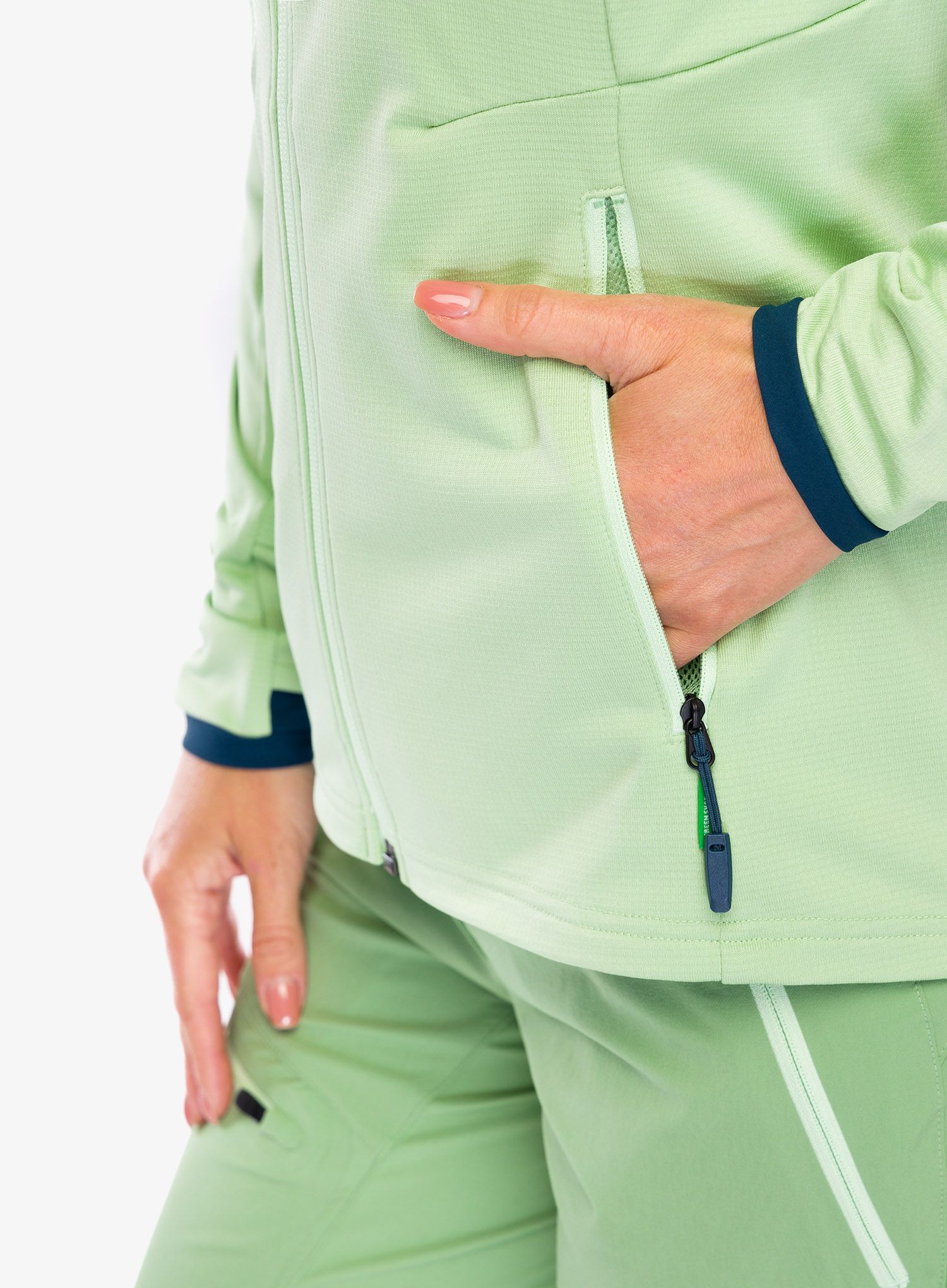 Ženski flis Vaude Elope Fleece Jacket II - aloe vera
