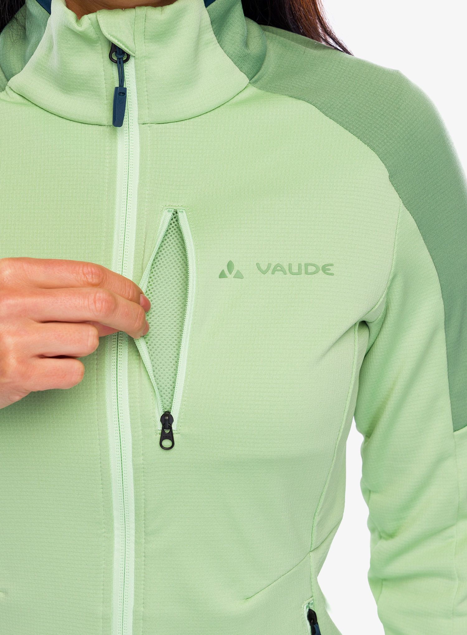 Ženski flis Vaude Elope Fleece Jacket II - aloe vera