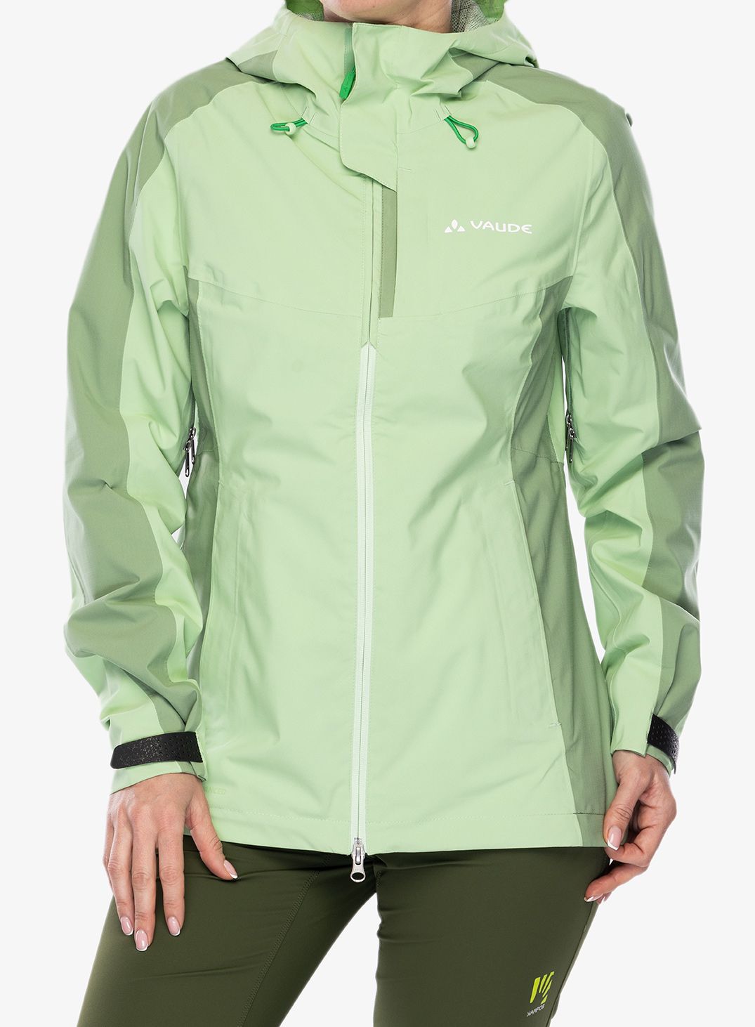 Ženska nepremočljiva jakna Vaude Elope Jacket II - aloe vera