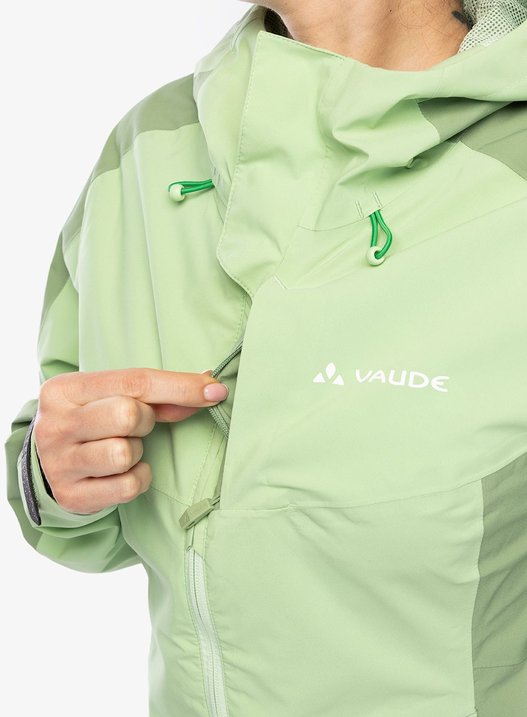 Ženska nepremočljiva jakna Vaude Elope Jacket II - aloe vera