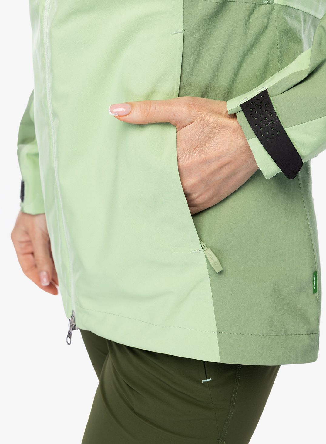 Ženska nepremočljiva jakna Vaude Elope Jacket II - aloe vera