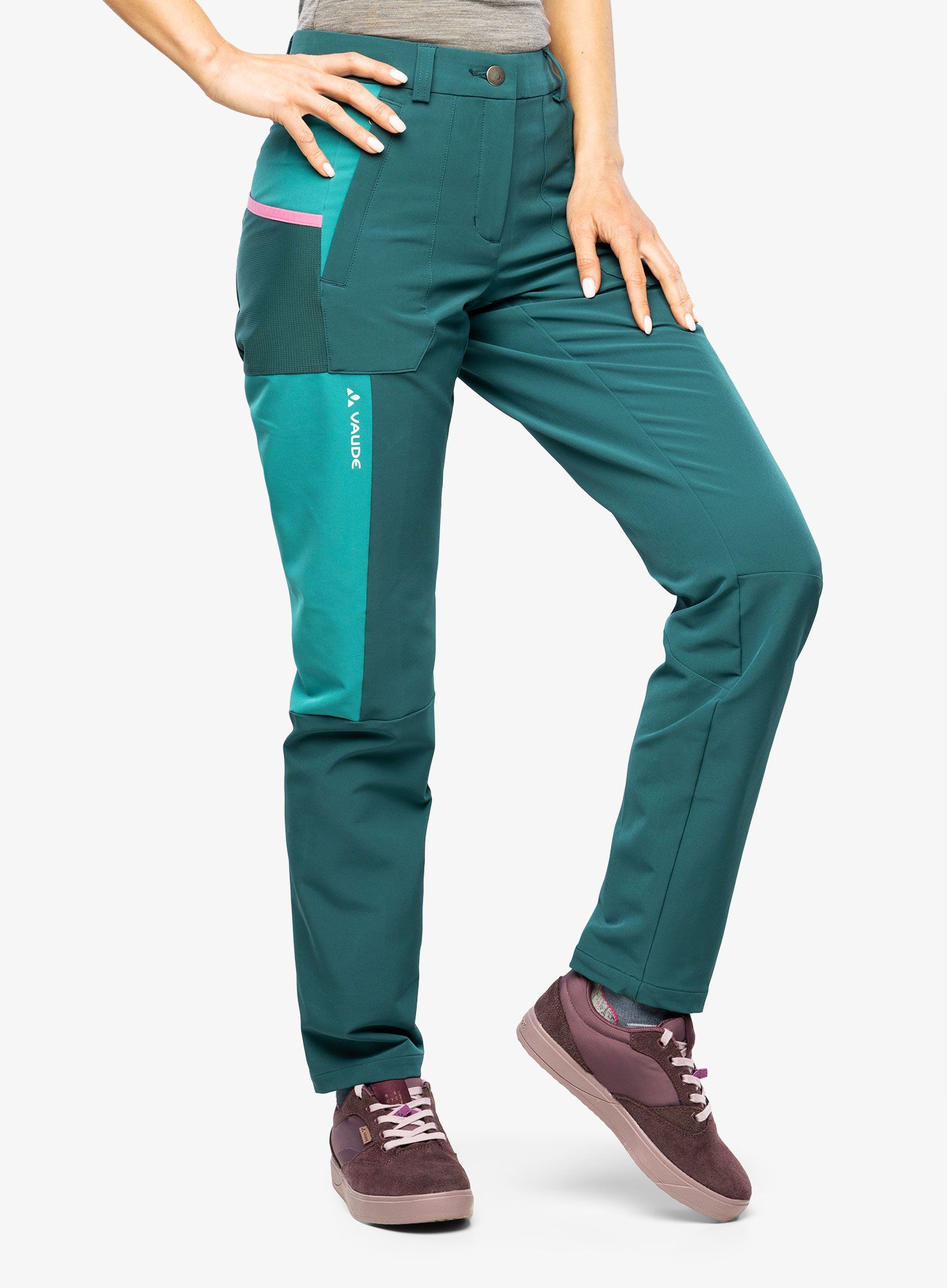Ženske pohodniške hlače Vaude Elope Slim Fit Pants - mallard green