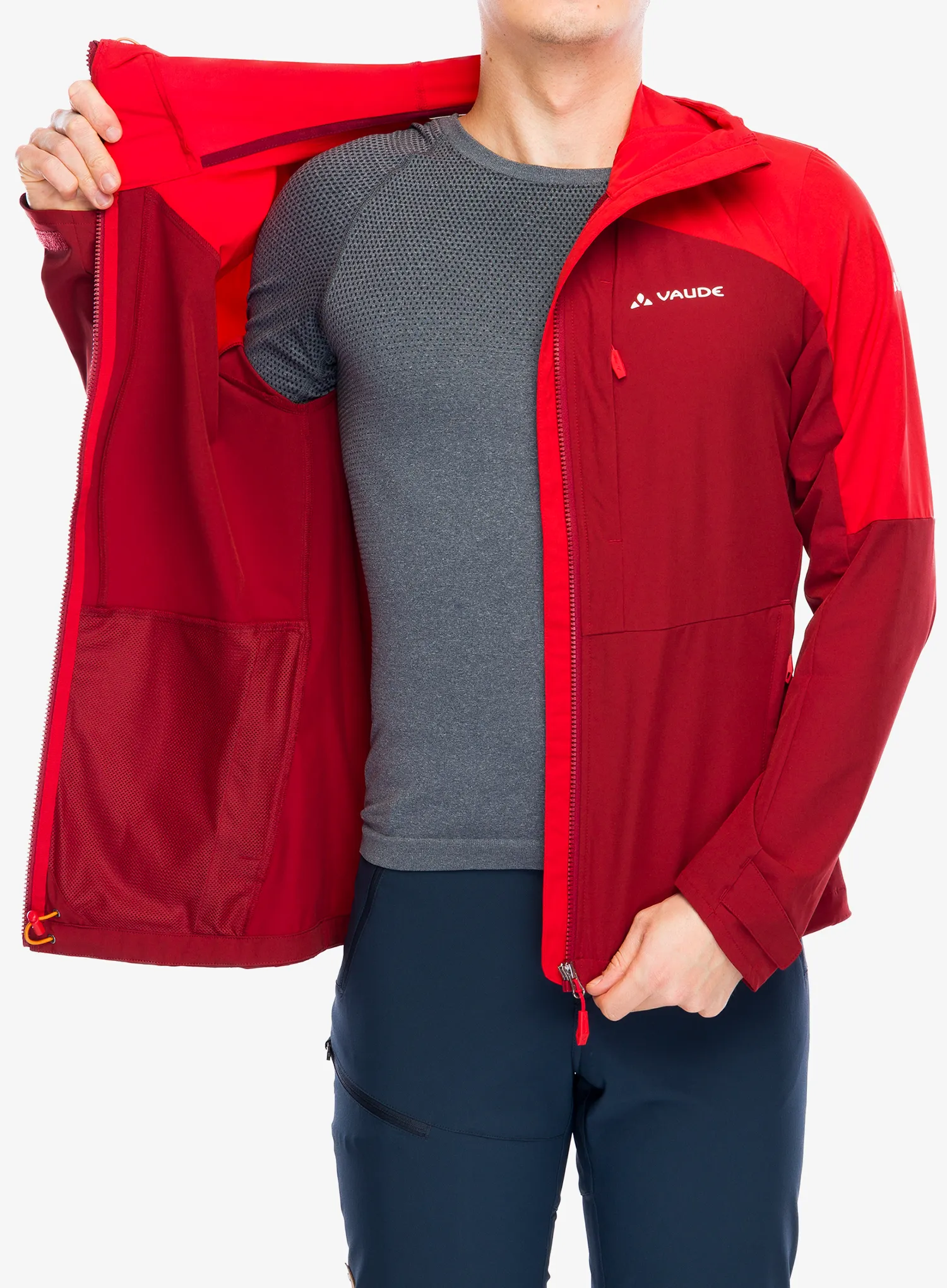 Softshell jakna Vaude Elope Wind Jacket - carmine