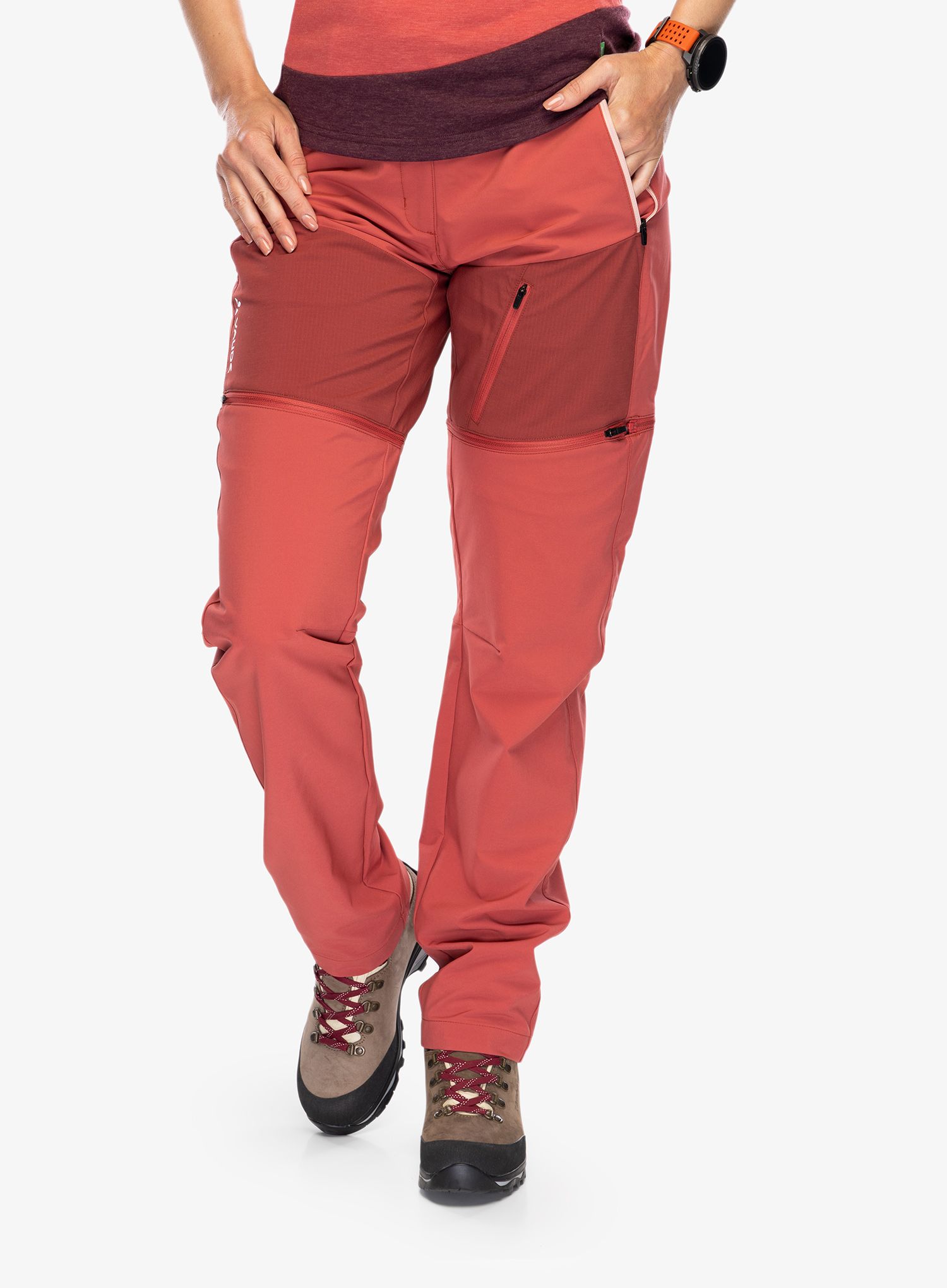 Ženske pohodniške hlače Vaude Elope ZO Pants - brick