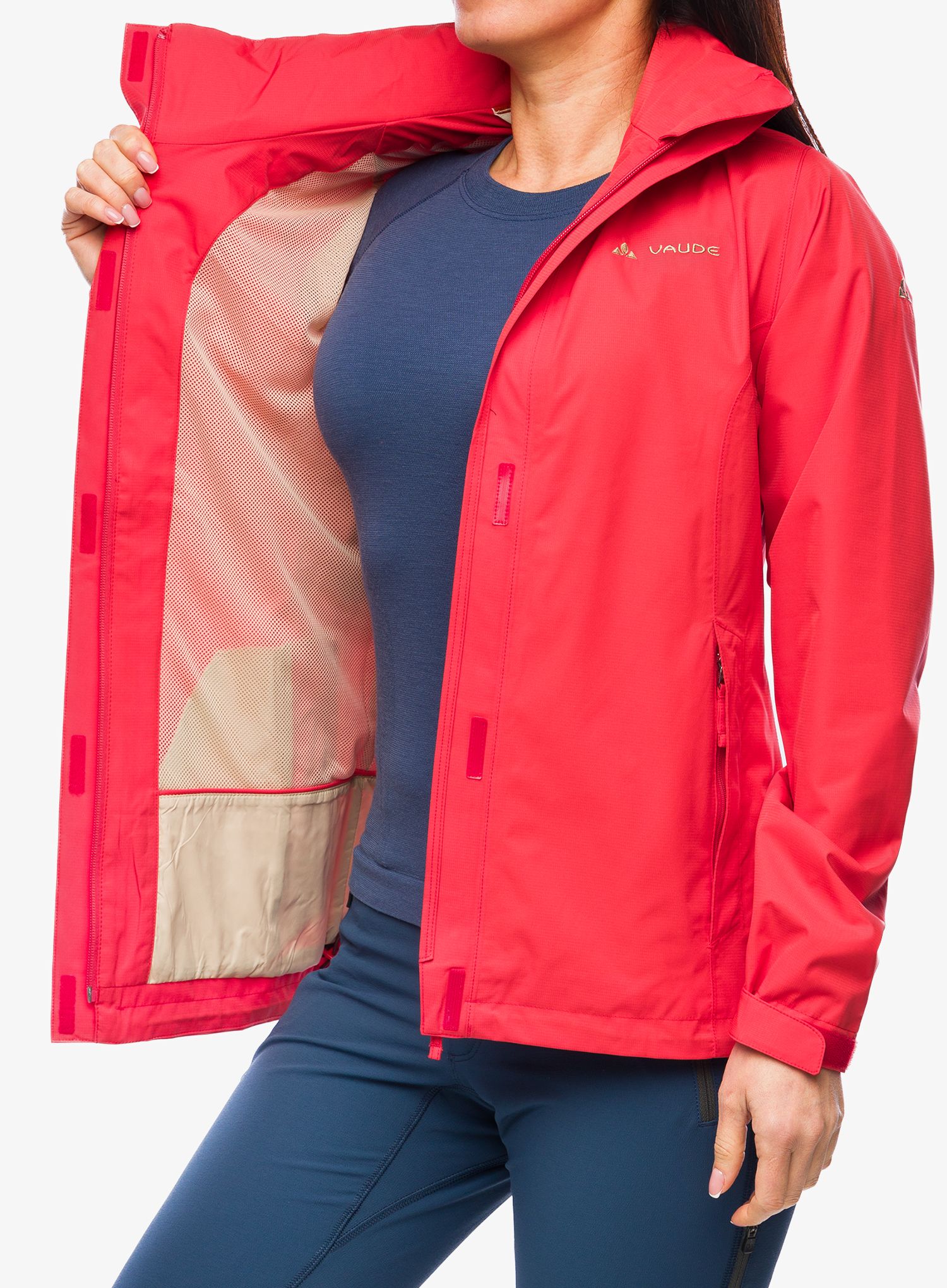Ženska nepremočljiva jakna Vaude Escape Light Jacket - flame