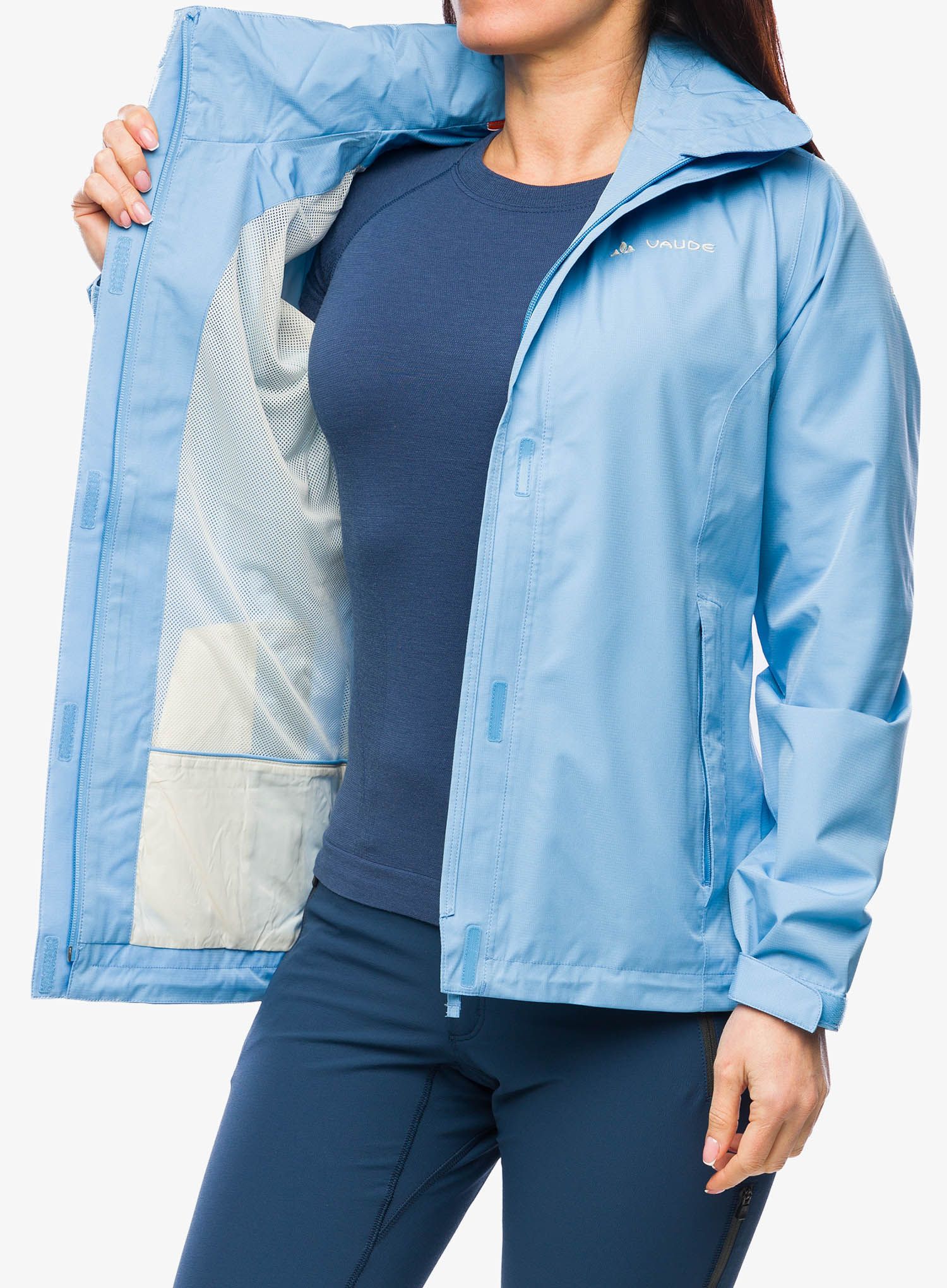 Ženska nepremočljiva jakna Vaude Escape Light Jacket - pastel blue