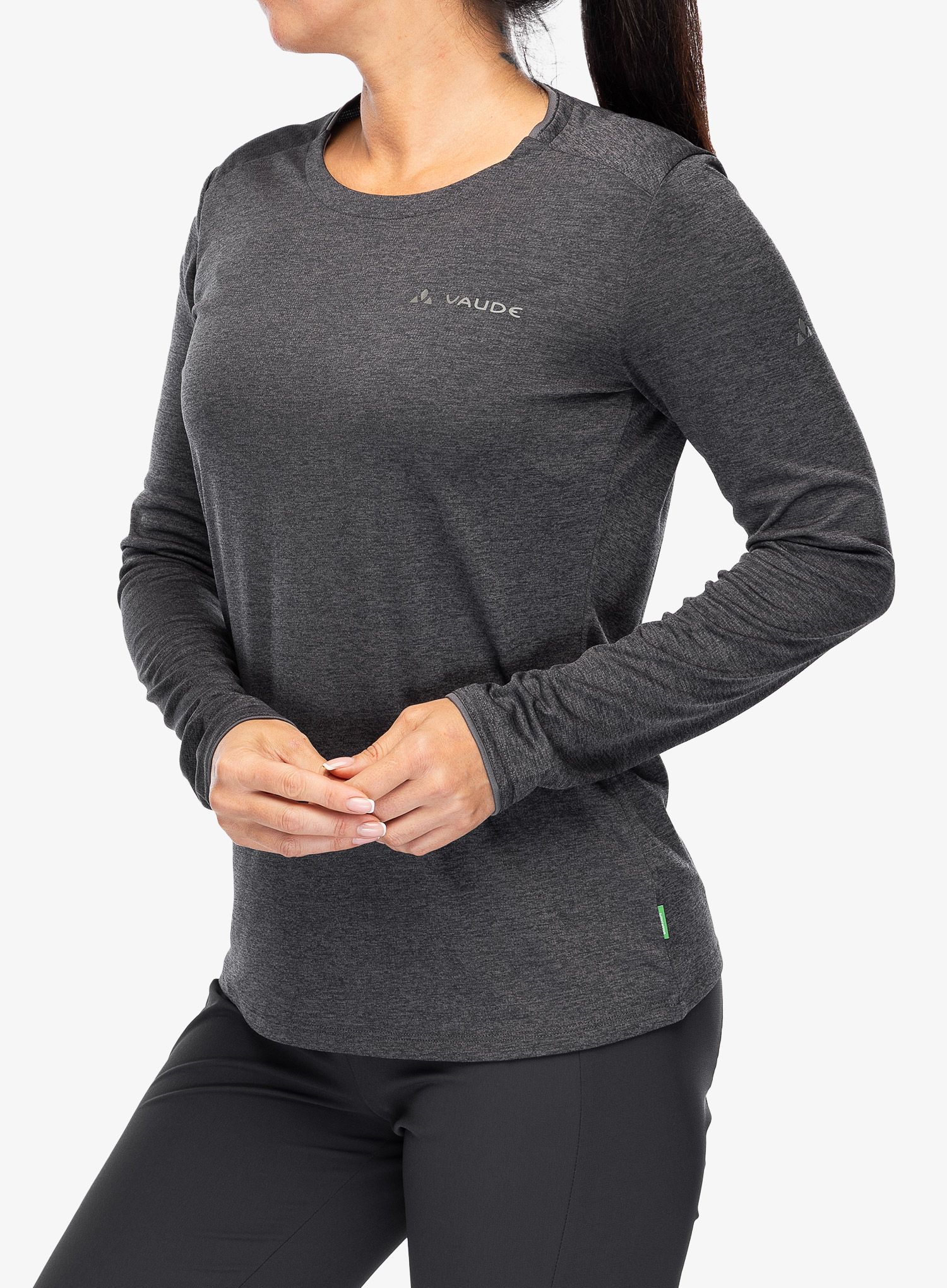 Ženska termo flis jopa Vaude Essential LS T-Shirt - black