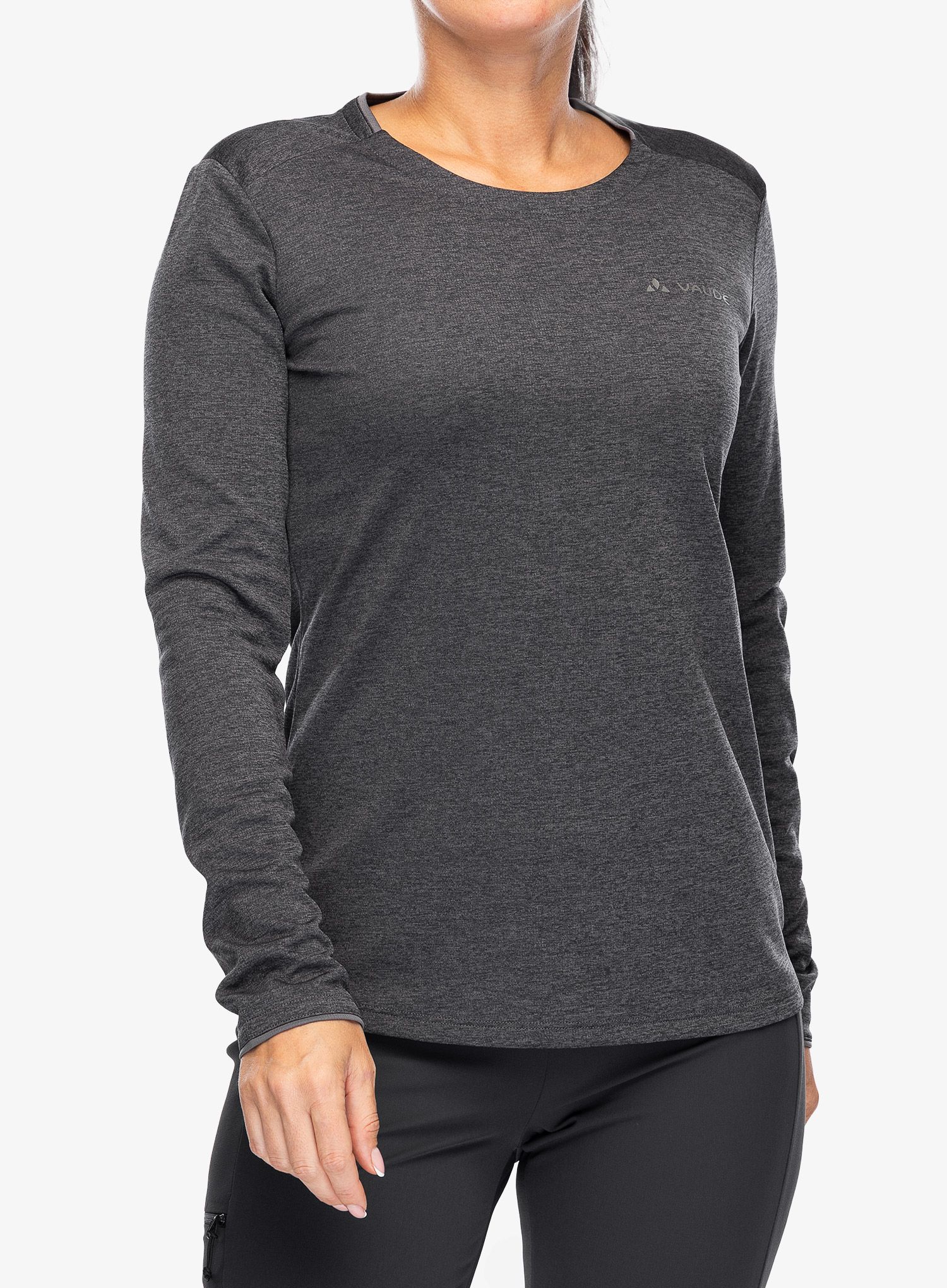 Ženska termo flis jopa Vaude Essential LS T-Shirt - black