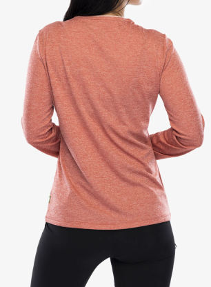 Ženska termo flis jopa Vaude Essential LS T-Shirt - brick