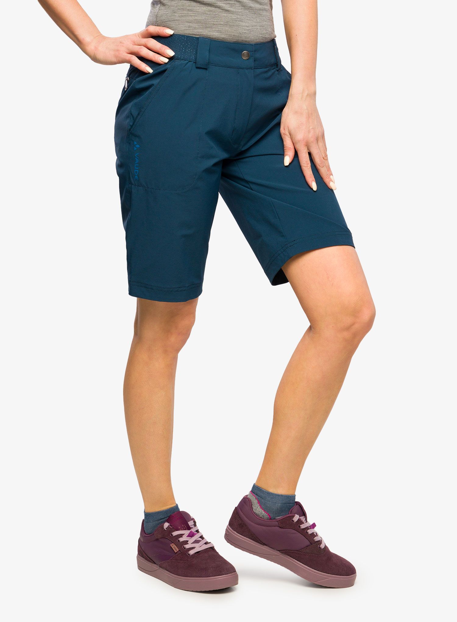 Ženske pohodniške kratke hlače Vaude Farley Stretch Shorts II - dark sea