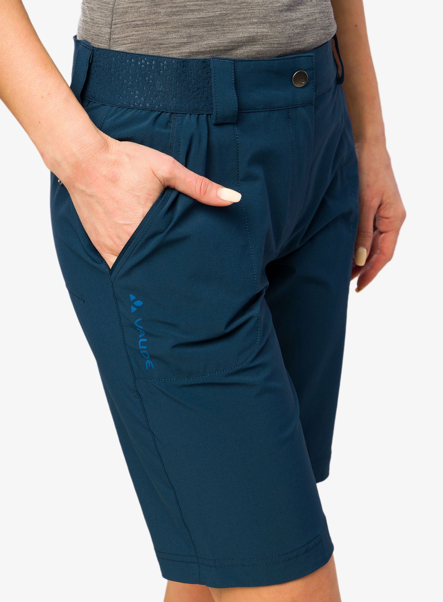 Ženske pohodniške kratke hlače Vaude Farley Stretch Shorts II - dark sea