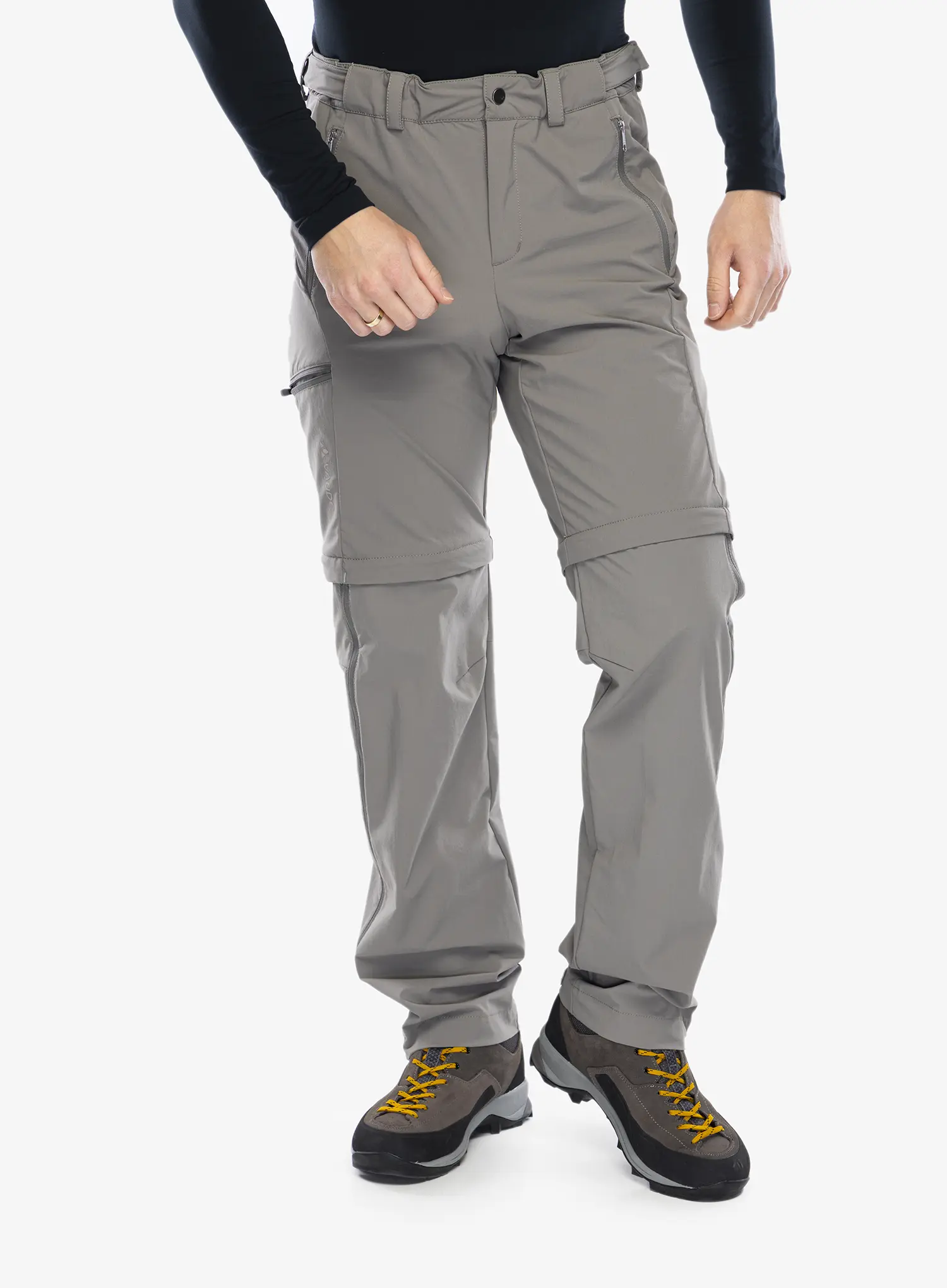 Hlače z odstranljivimi hlačnicami Vaude Farley Stretch T-Zip Pants III - stone grey