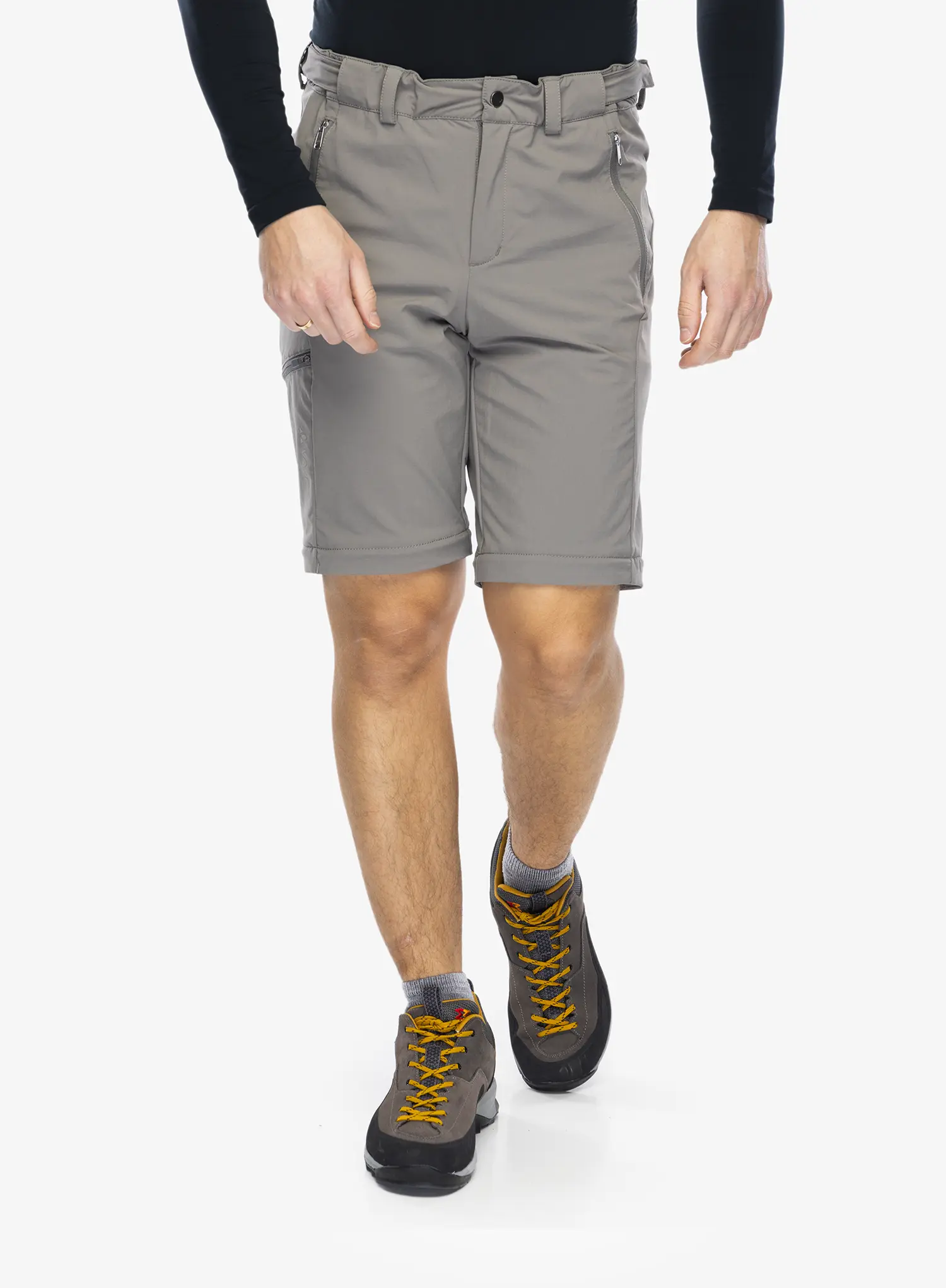 Hlače z odstranljivimi hlačnicami Vaude Farley Stretch T-Zip Pants III - stone grey