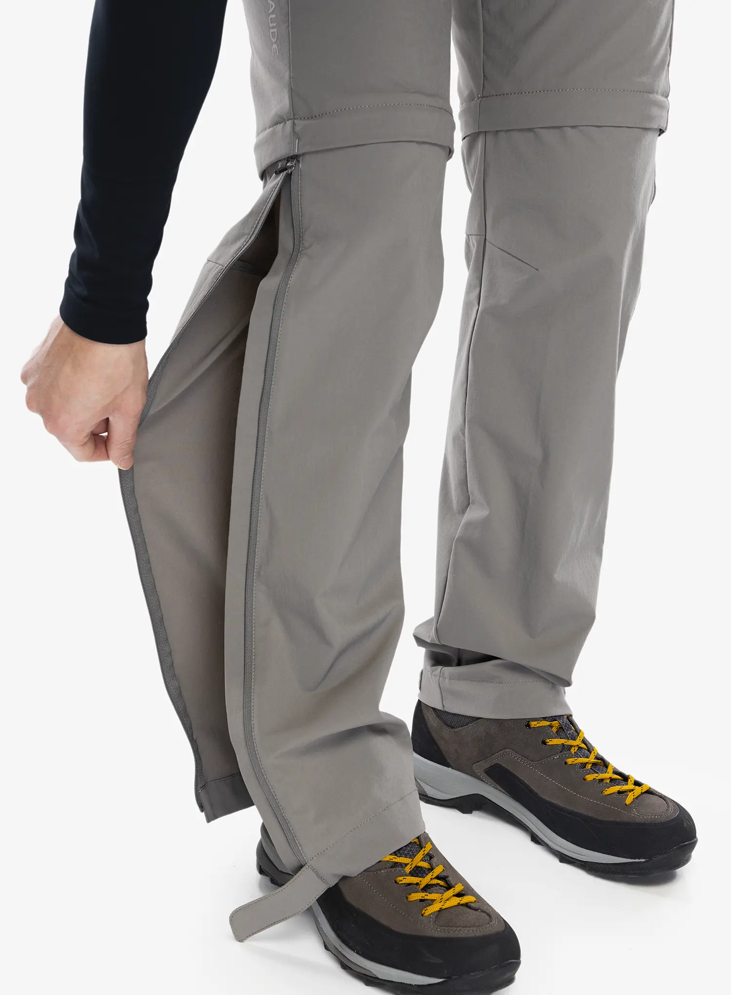 Hlače z odstranljivimi hlačnicami Vaude Farley Stretch T-Zip Pants III - stone grey