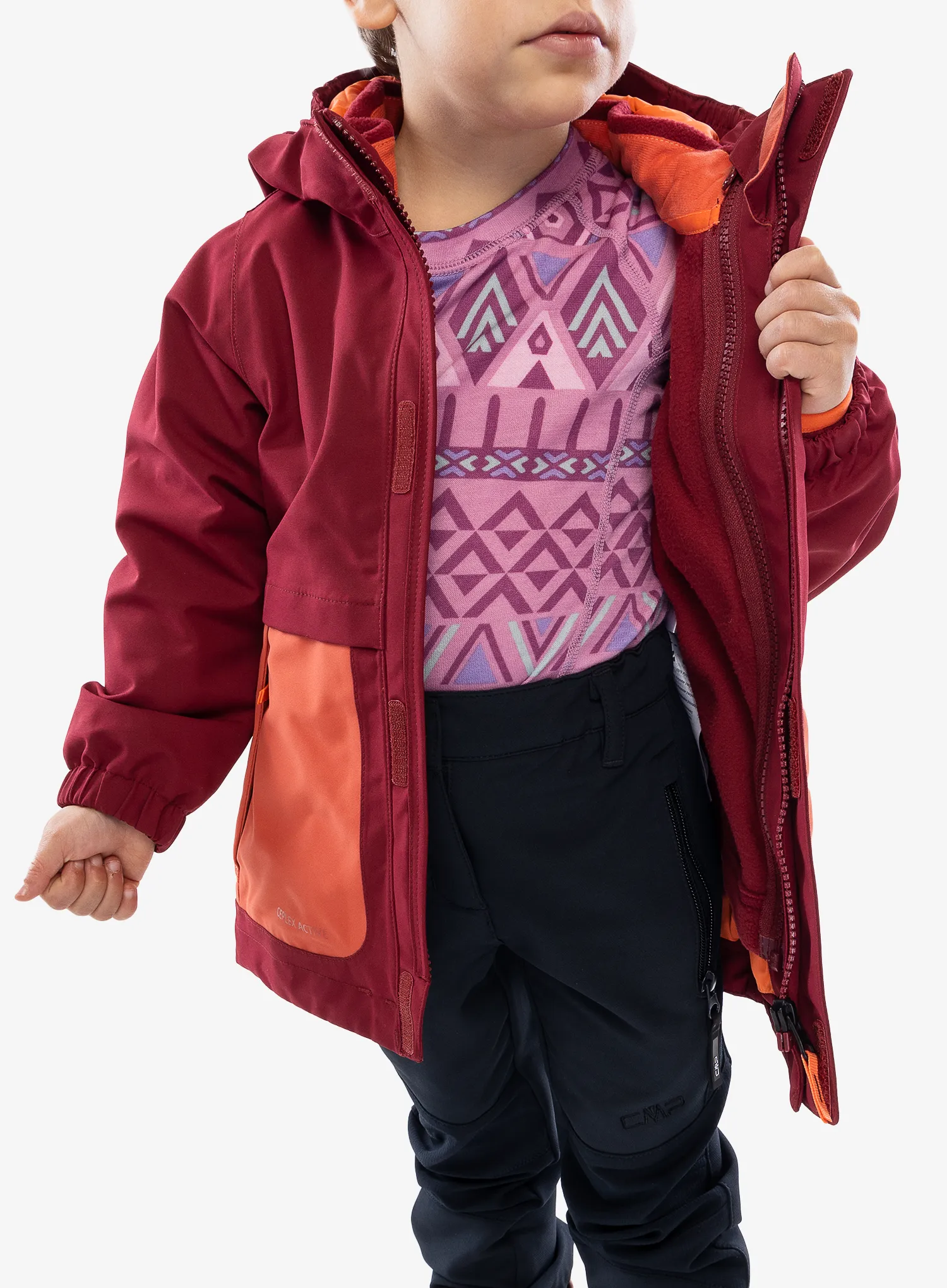 Dekliška jakna Vaude Kids Campfire 3in1 Jacket - salsa/orange