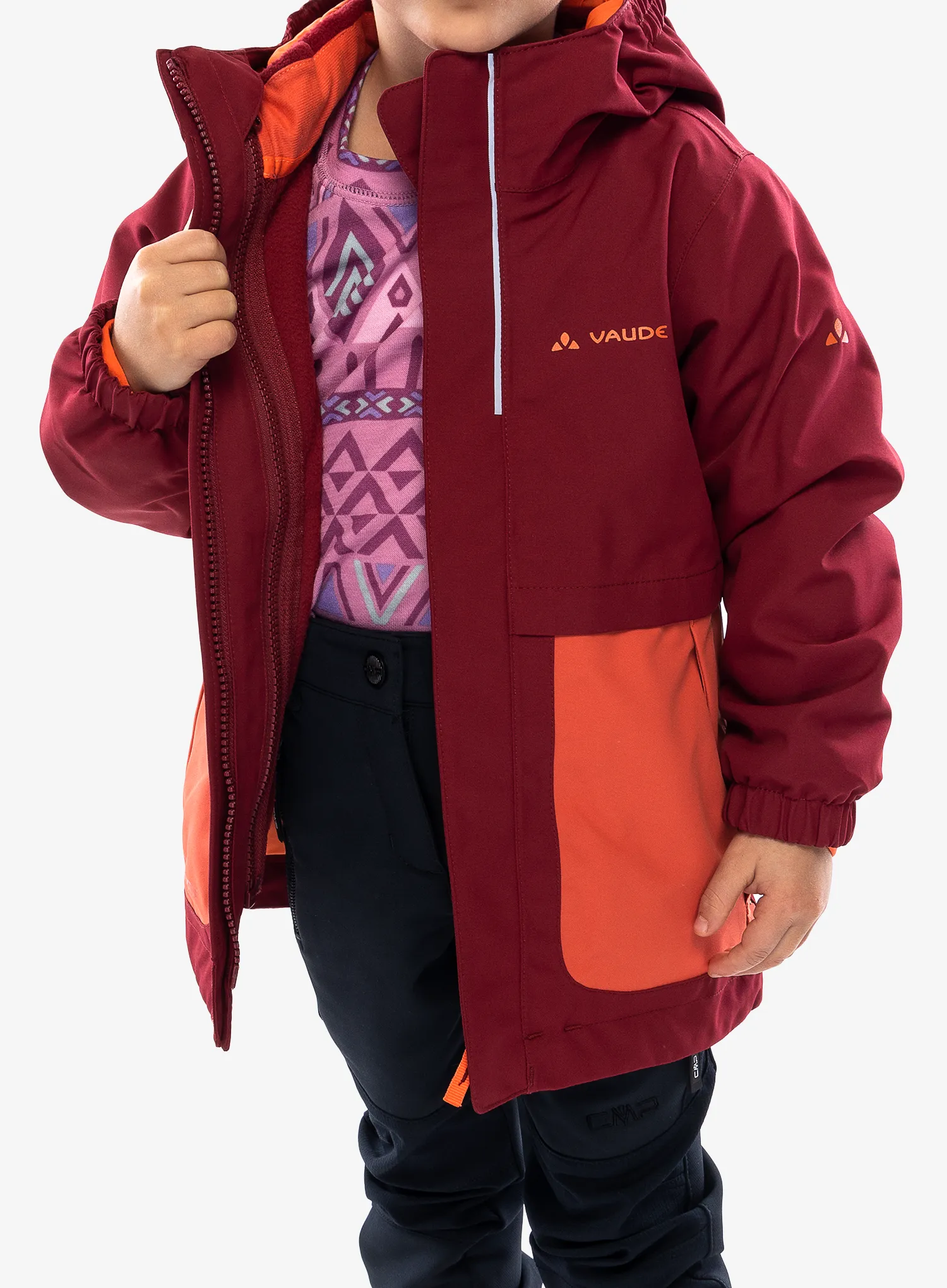 Dekliška jakna Vaude Kids Campfire 3in1 Jacket - salsa/orange