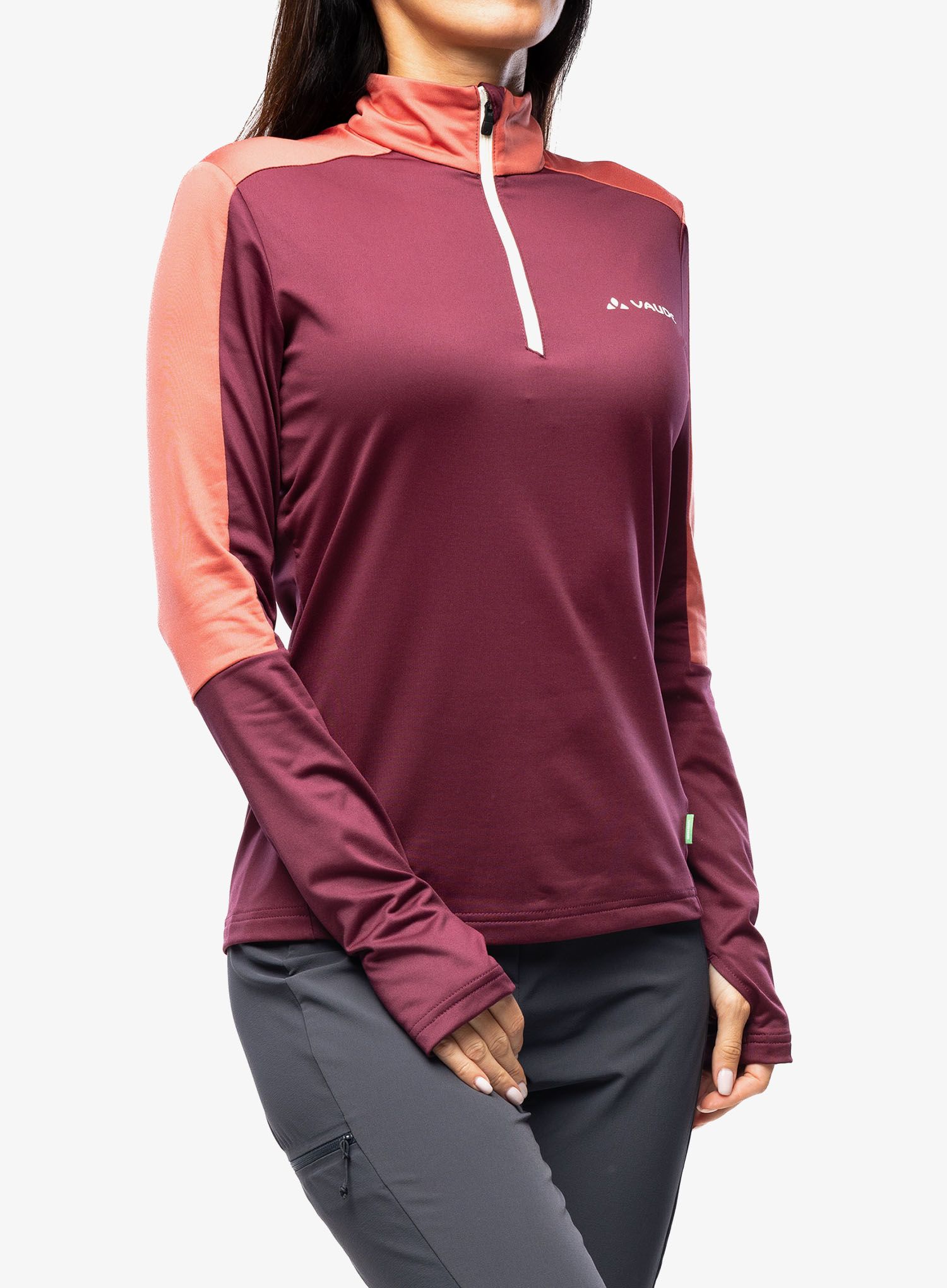 Ženski flis Vaude Livigno Halfzip II - cassis