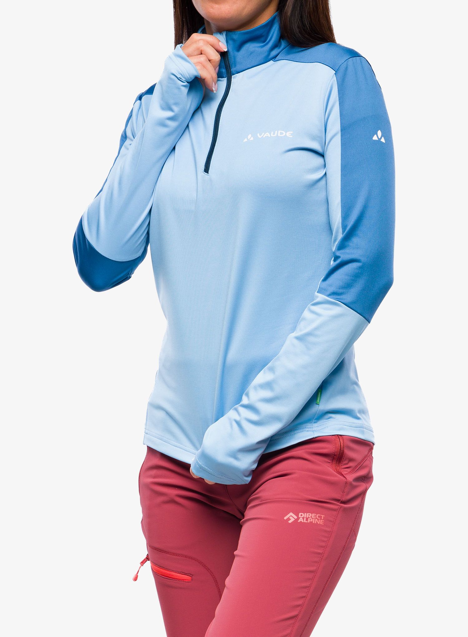 Ženski flis Vaude Livigno Halfzip II - pastel blue