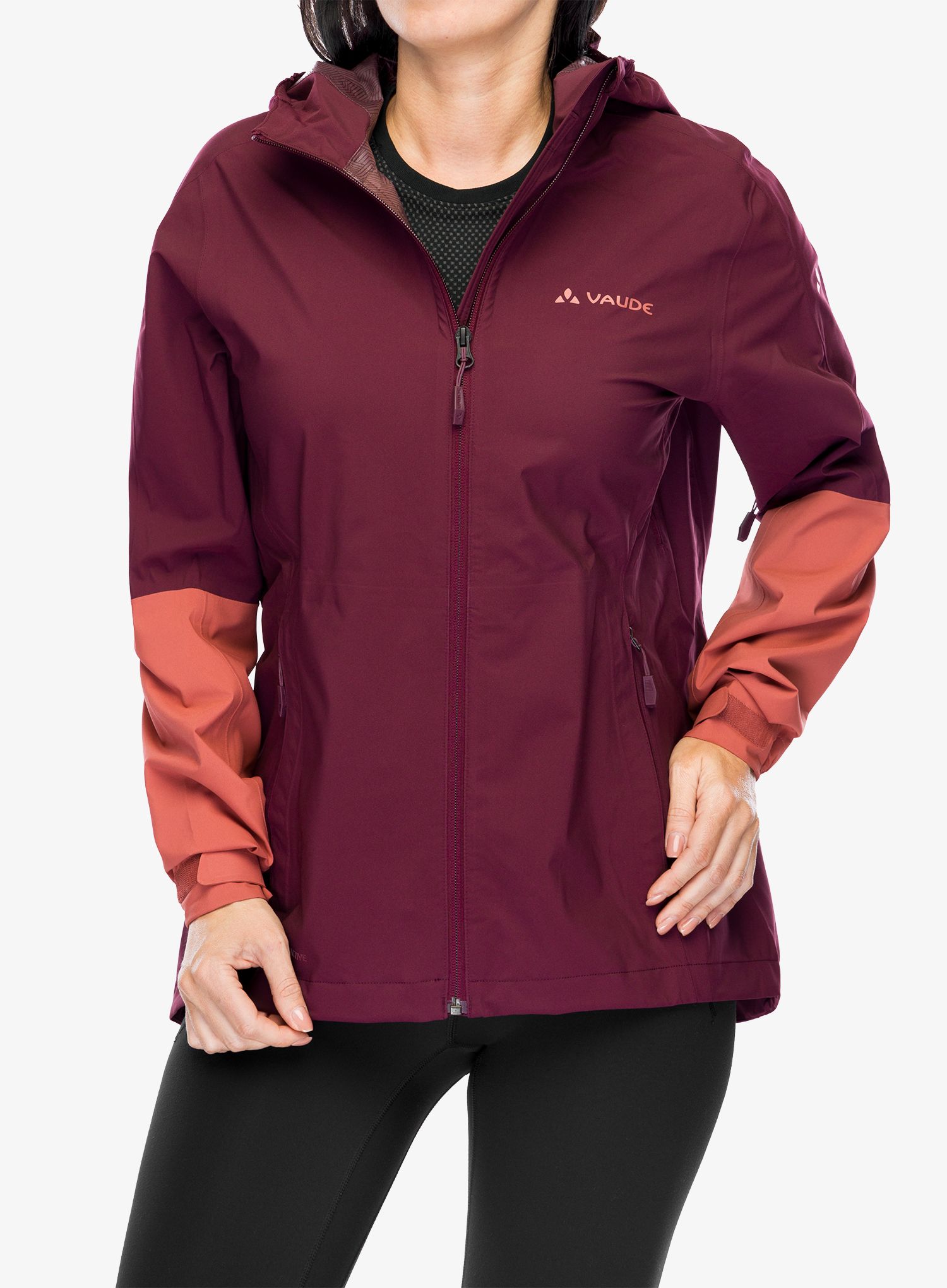 Ženska nepremočljiva jakna Vaude Moab Rain Jacket II - cassis uni