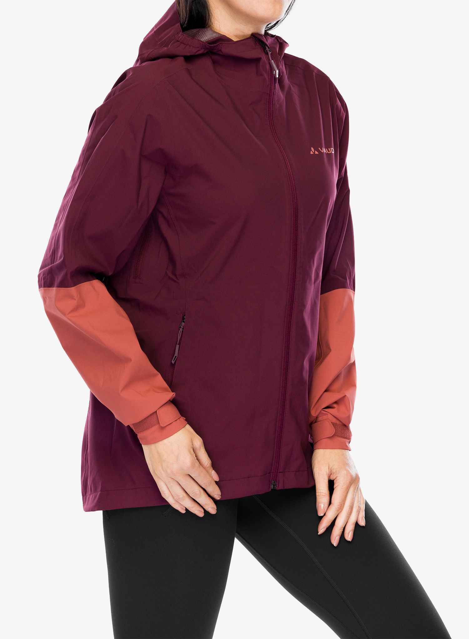Ženska nepremočljiva jakna Vaude Moab Rain Jacket II - cassis uni