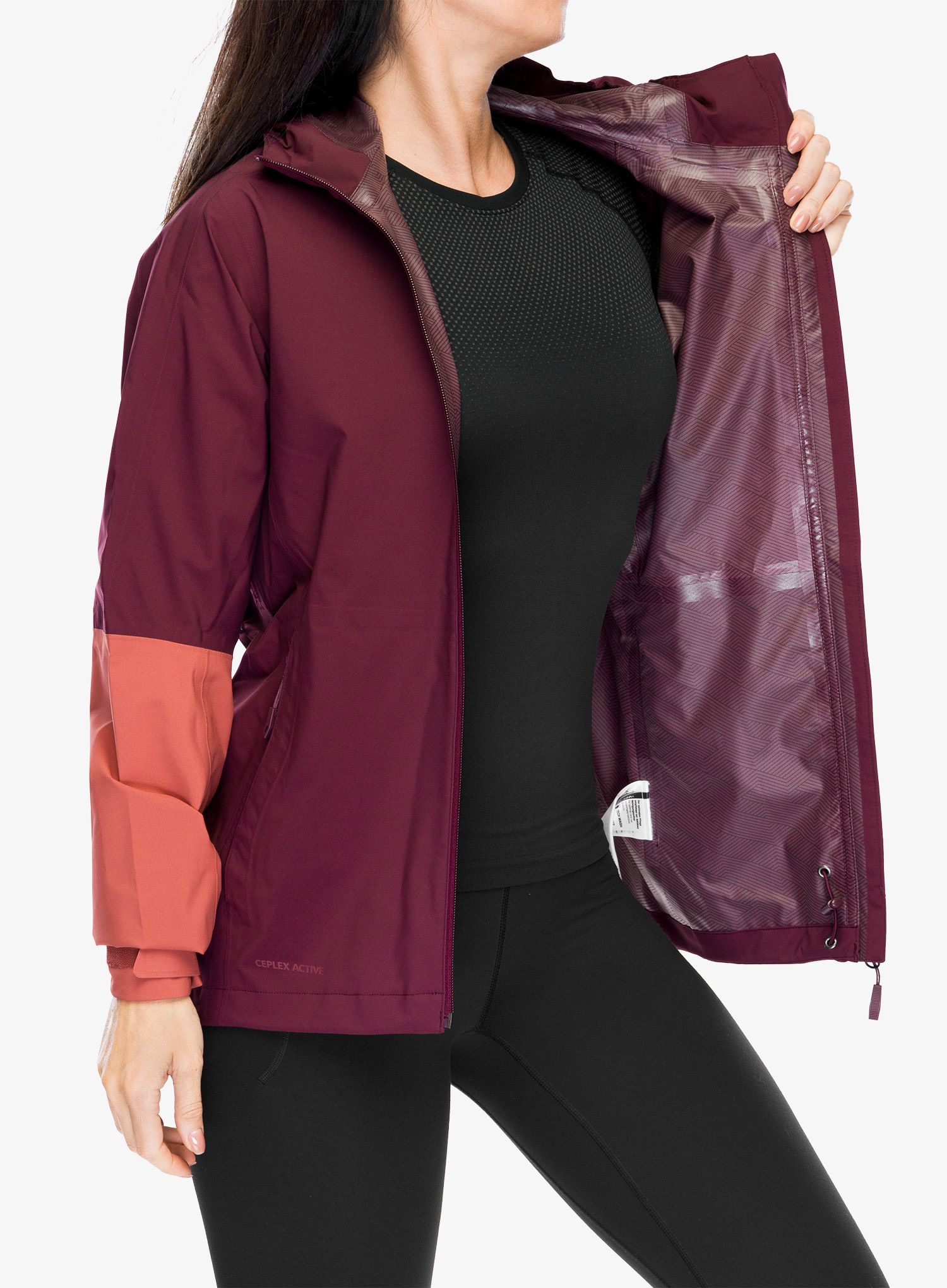 Ženska nepremočljiva jakna Vaude Moab Rain Jacket II - cassis uni