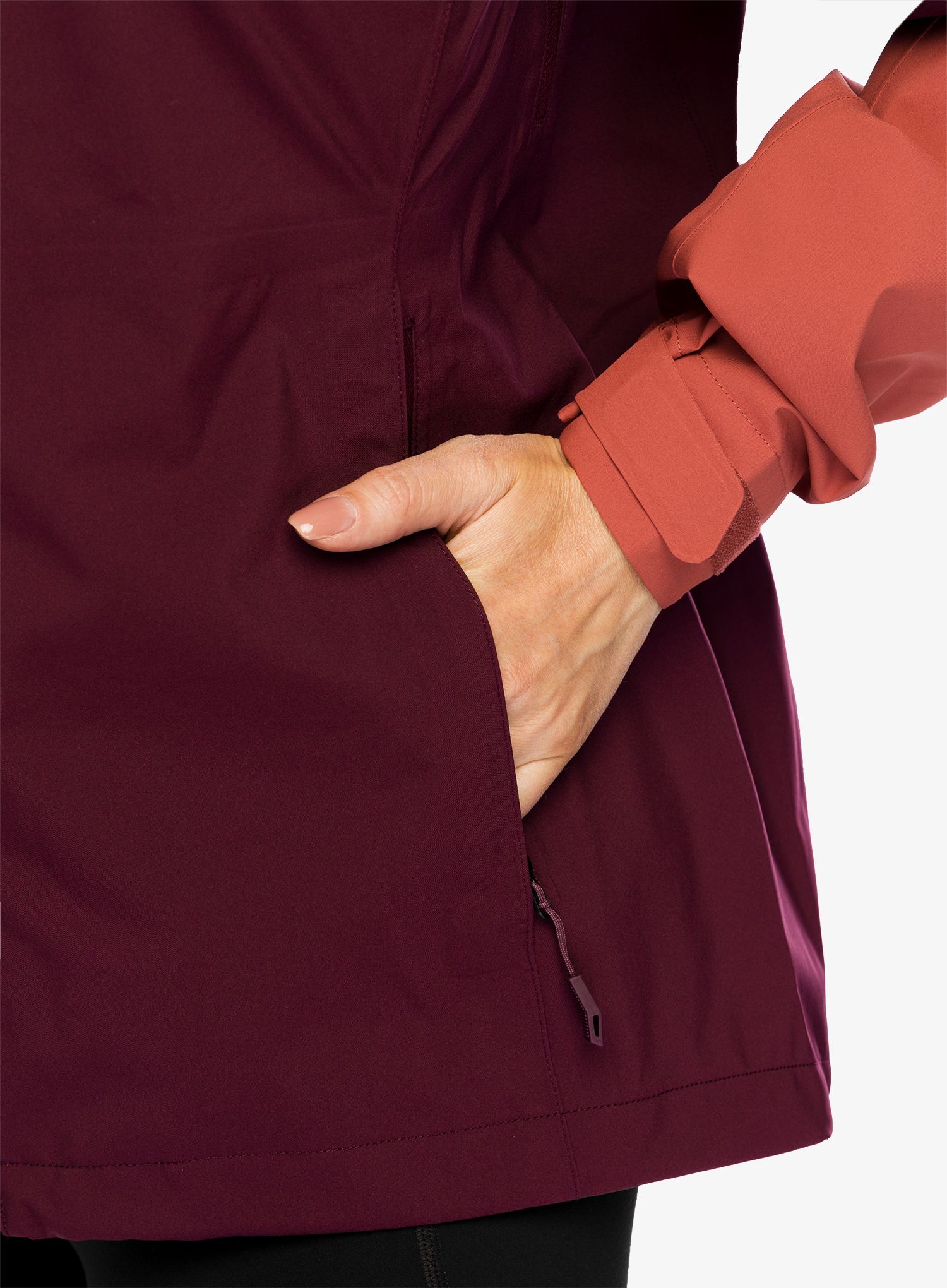 Ženska nepremočljiva jakna Vaude Moab Rain Jacket II - cassis uni