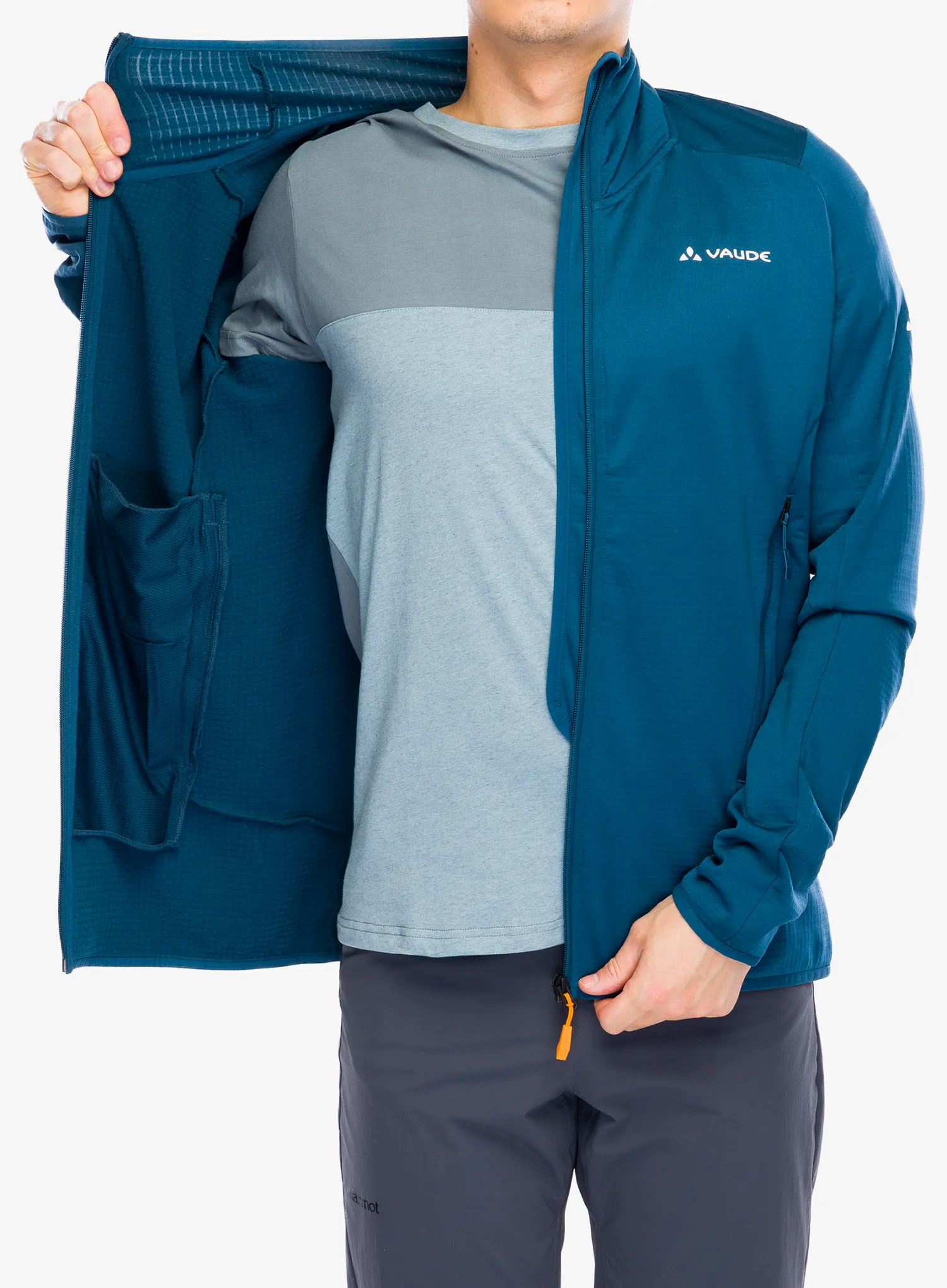 Flis Vaude Monviso Fleece FZ Jacket II - baltic sea uni
