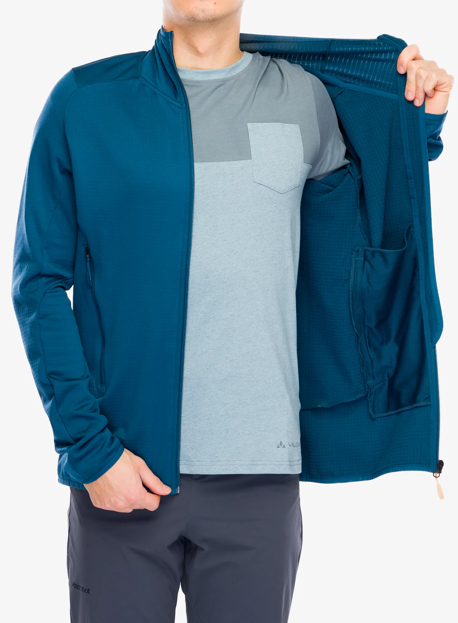 Flis Vaude Monviso Fleece FZ Jacket II - baltic sea uni