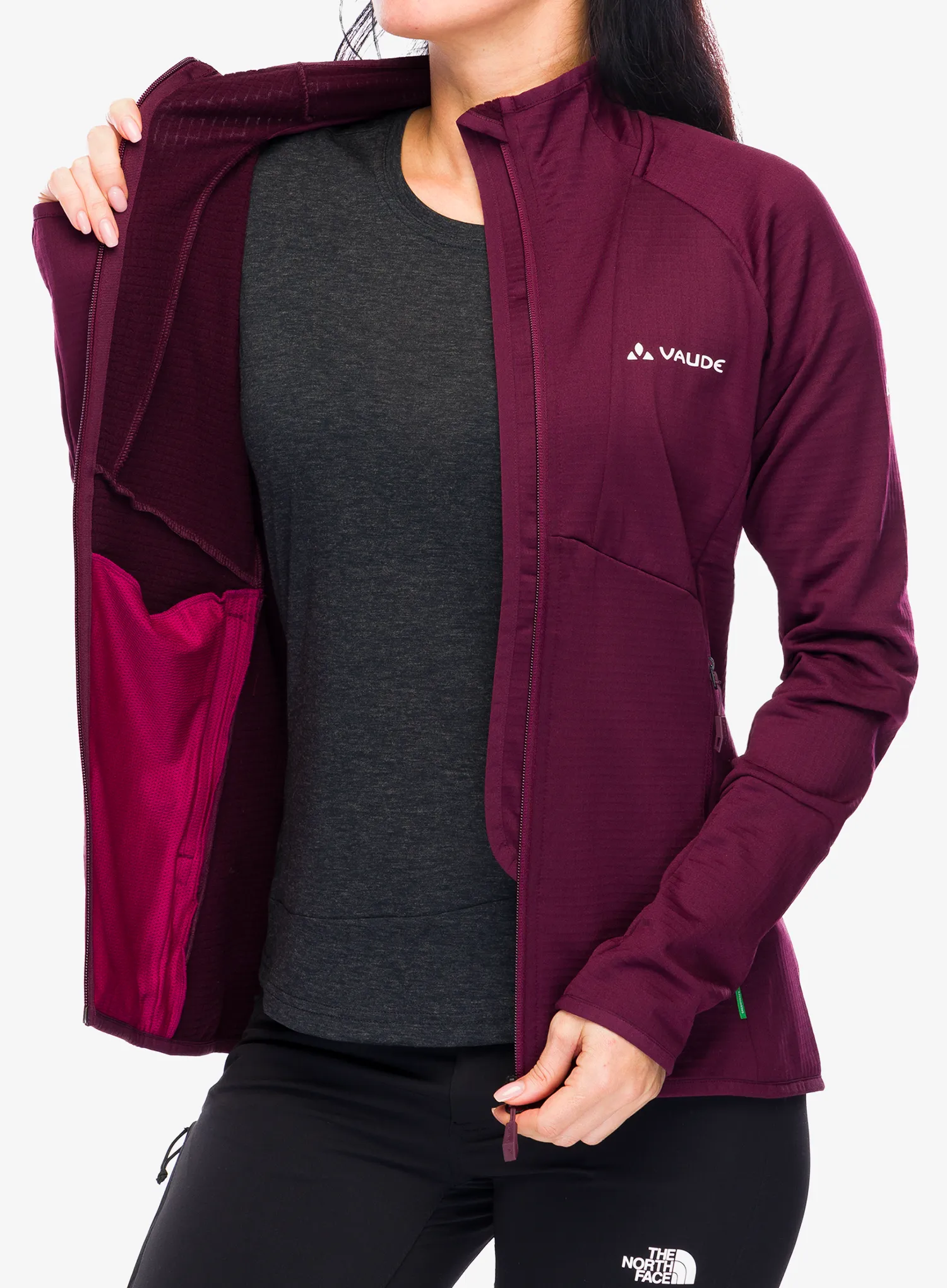 Ženski flis Vaude Monviso Fleece FZ Jacket II - cassis
