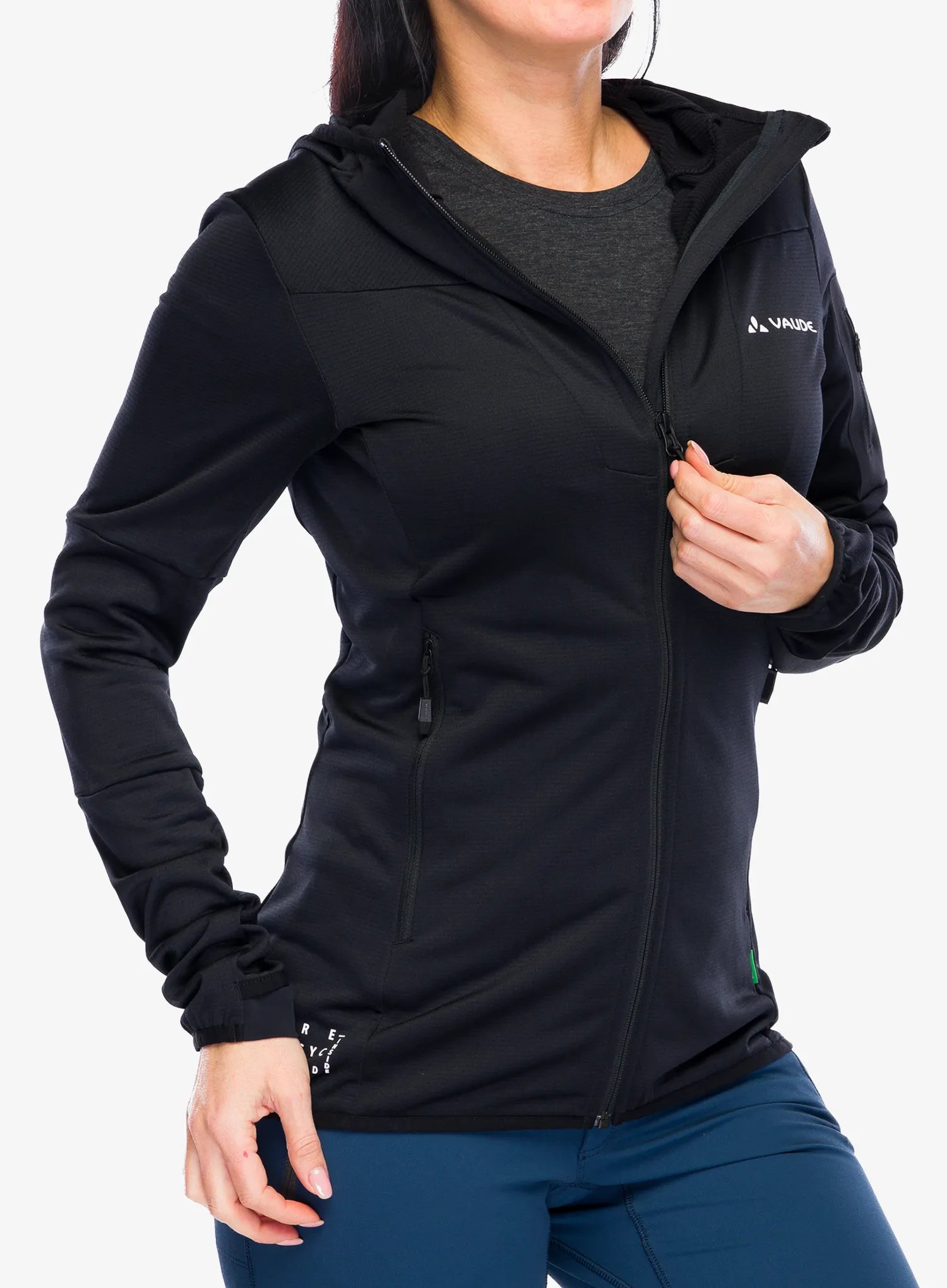 Ženski flis Vaude Monviso Fleece Jacket II - black