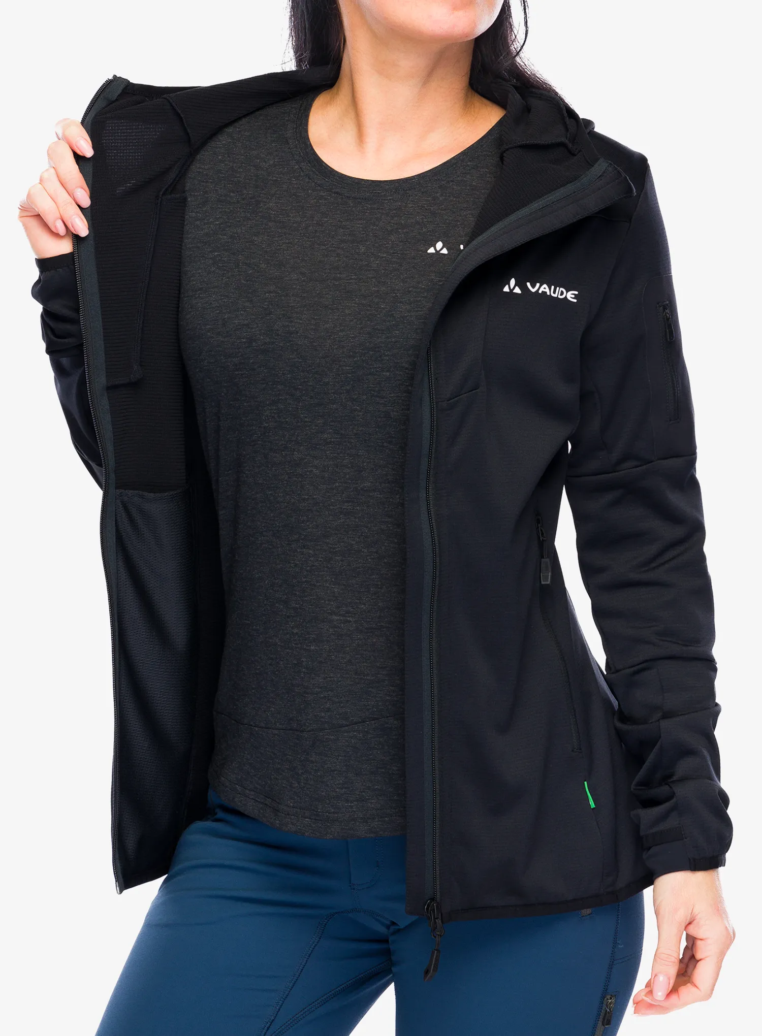 Ženski flis Vaude Monviso Fleece Jacket II - black