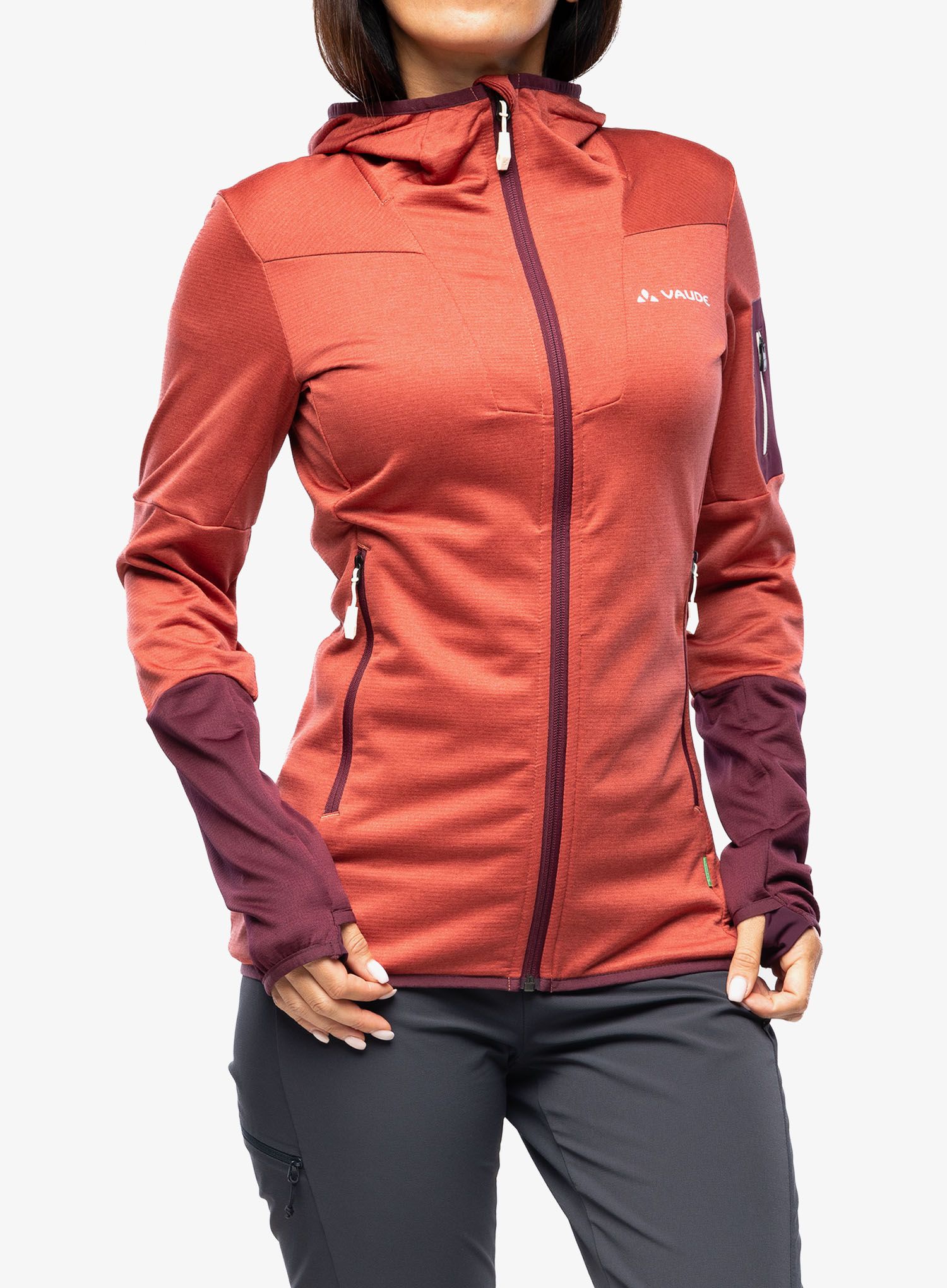 Ženski flis Vaude Monviso Fleece Jacket II - brick