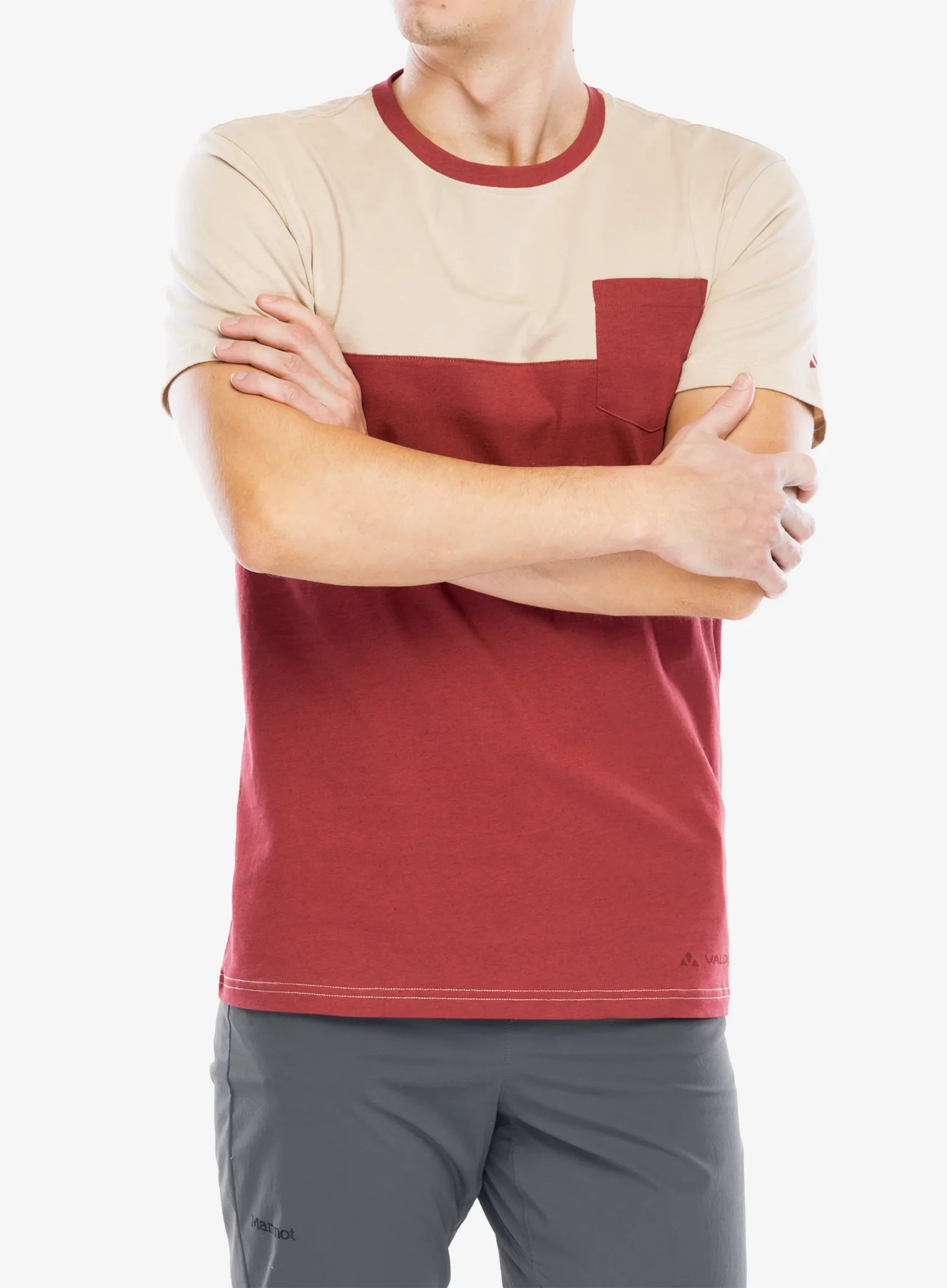 Bombažna majica Vaude Nevis Shirt III - redeva